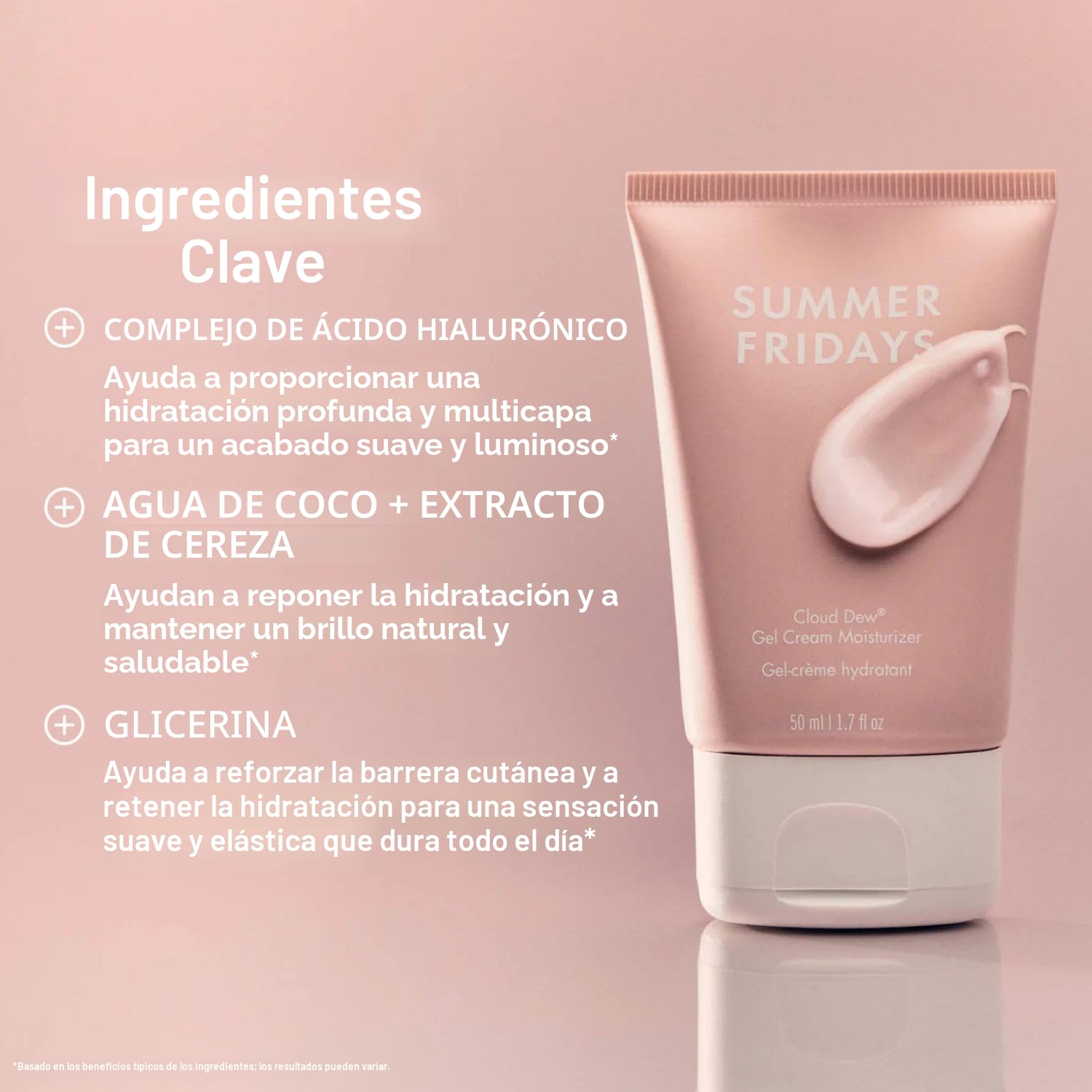 SUMMER FRIDAYS CLOUD DEW GEL CREMA CREMA HIDRATANTE FACIAL HIDRATANTE FACIAL LIGERO CON ÁCIDO HIALURÓNICO, AGUA DE COCO, - 3