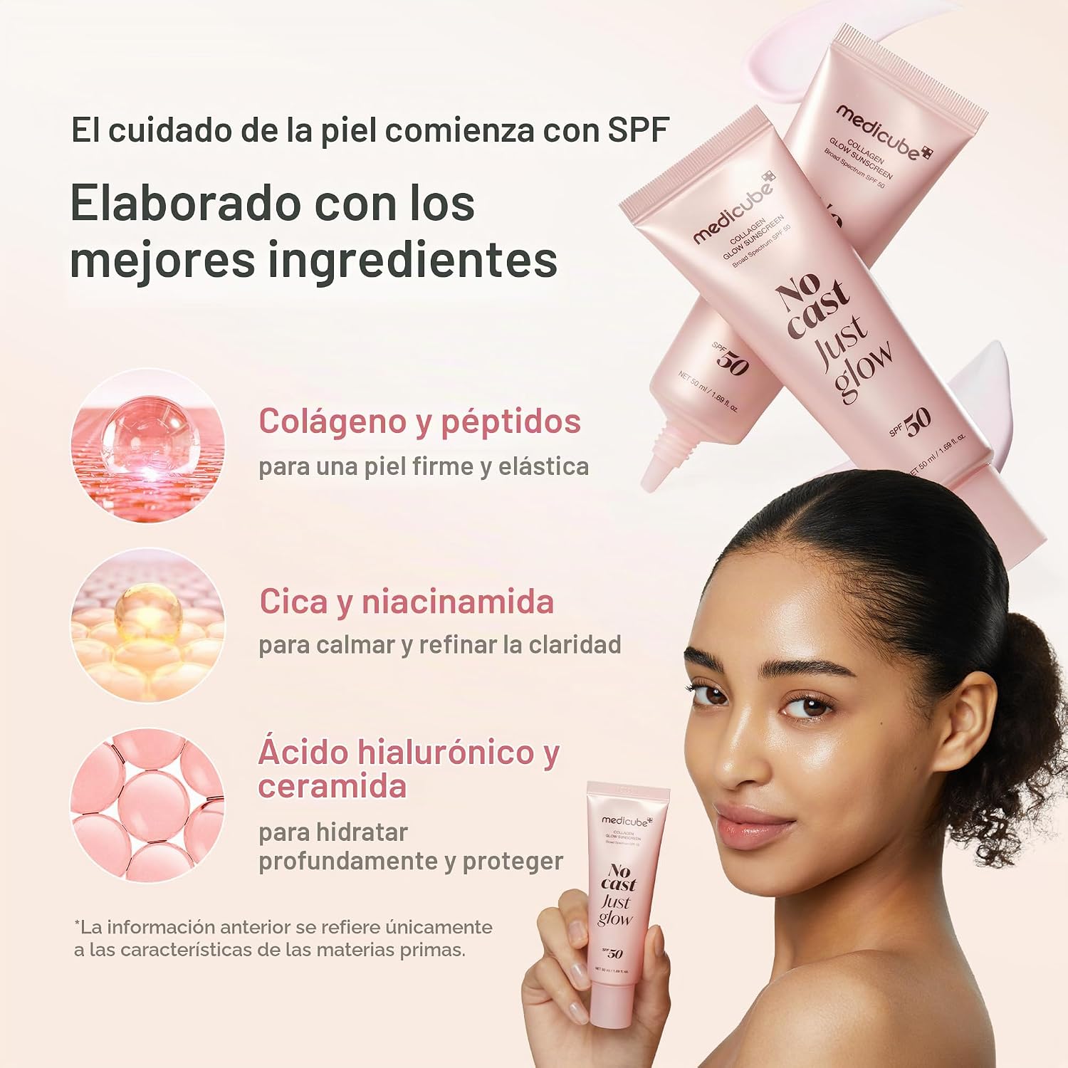 MEDICUBE PROTECTOR SOLAR SIN FUNDICIÓN, SOLO COLÁGENO BRILLANTE, SPF 50 - 3