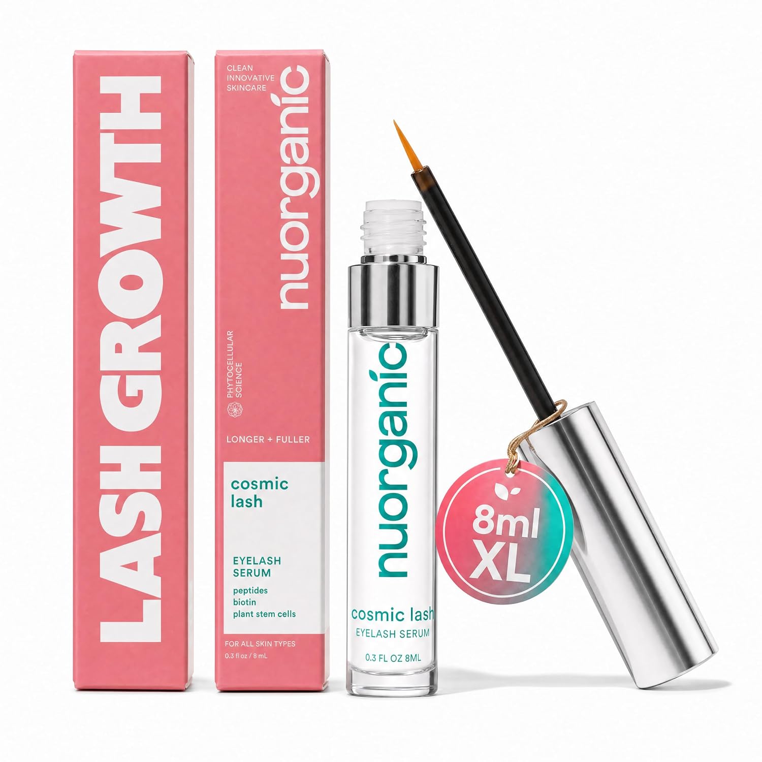 NUORGANIC COSMIC LASH - SUERO DE CRECIMIENTO DE PESTAÑAS, SIN PROSTAGLANDINAS, 0.3 FL OZ XL - 1