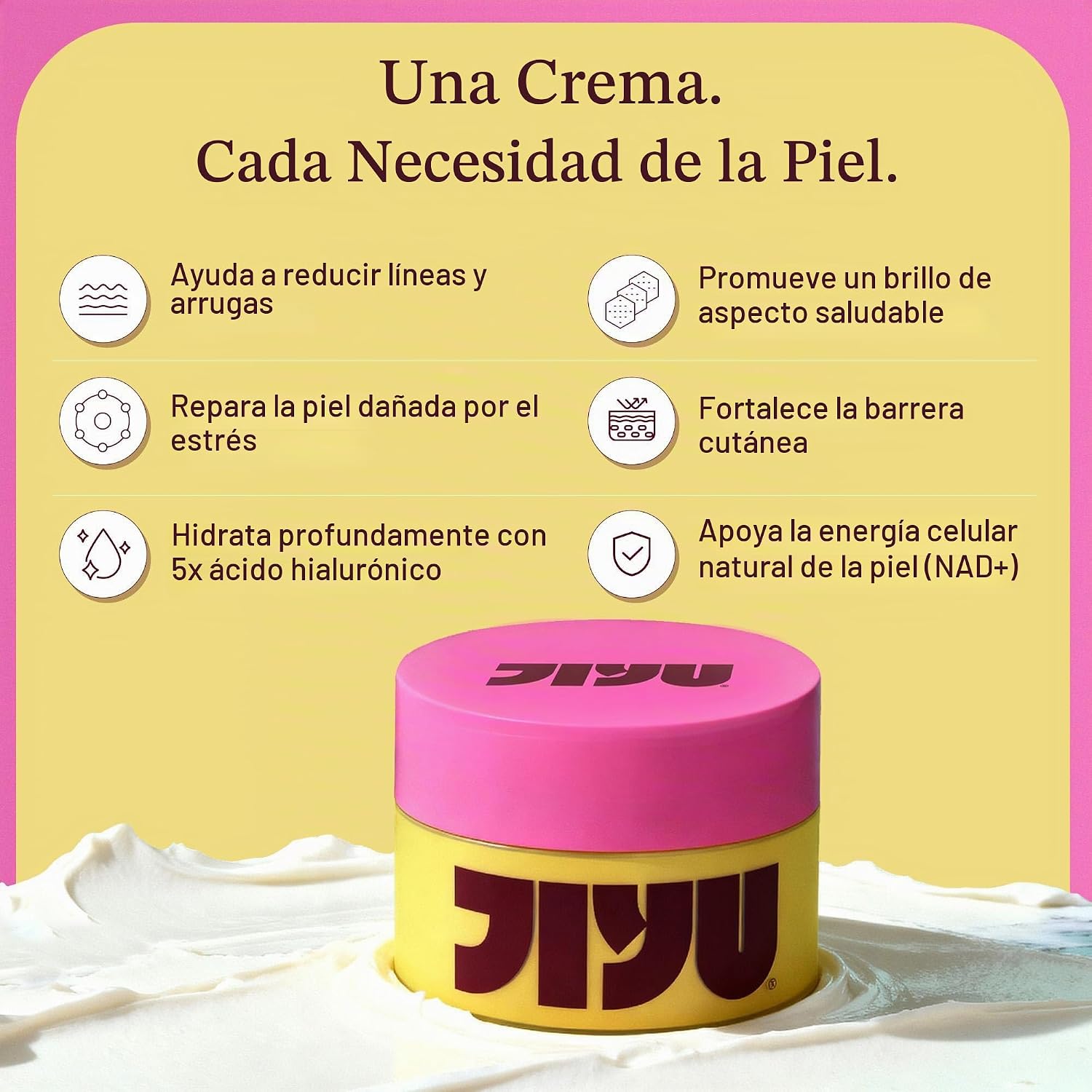 JIYU NAD HIDRATANTE FACIAL CREMA COREANA ANTIENVEJECIMIENTO PARA PIEL RADIANTE, FIRME Y SUAVE CREMA HIDRATANTE Y BRILLANTE - 3