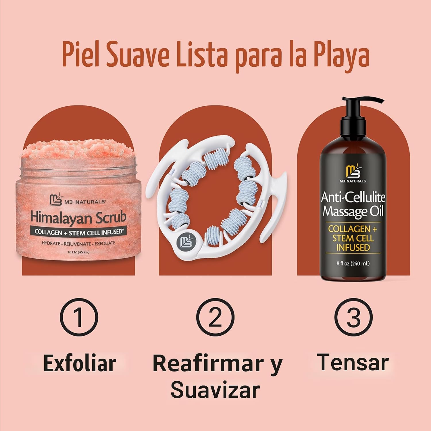 EXFOLIANTE EXFOLIANTE DE SAL DEL HIMALAYA CON COLÁGENO Y CÉLULAS MADRE, 16 ONZAS POR M3 - 6