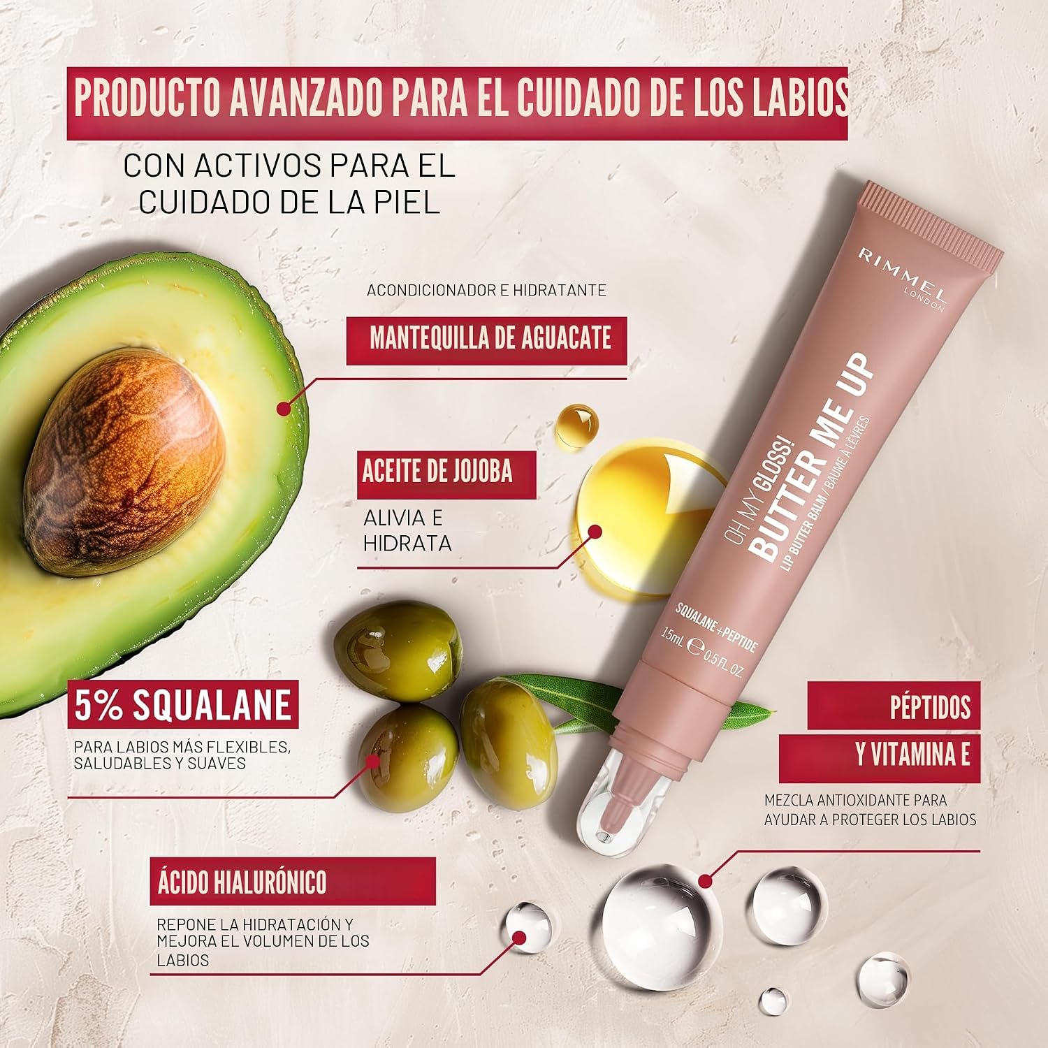 RIMMEL LONDON OH MY GLOSS BUTTER ME UP LIP BUTTER BALM 006 CORAL BREEZE, BĂLSAMO LABIAL HIDRATANTE, BĂLSAMO LABIAL TINTADO, - 5
