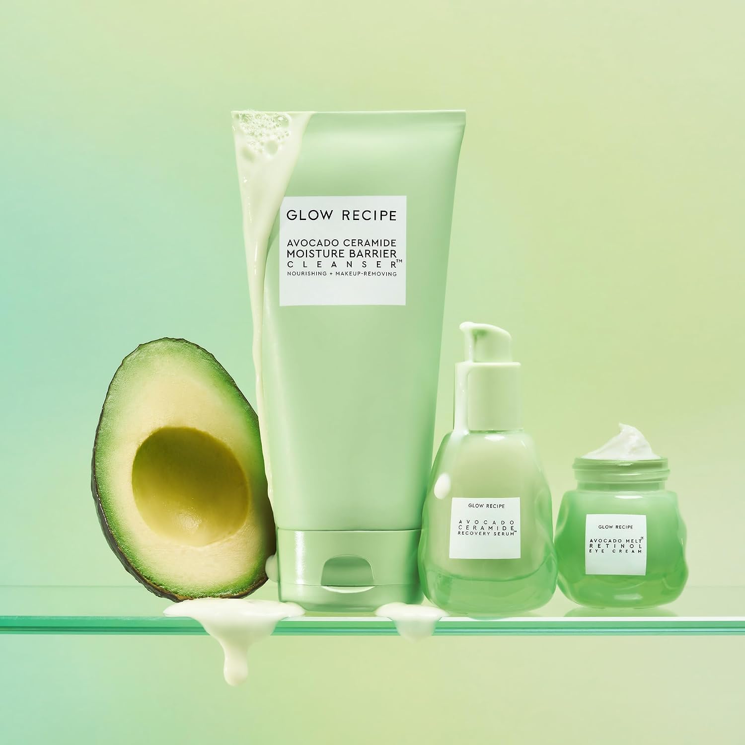 BRILLO GLOW RECIPE LIMPIADOR FACIAL CON BARRERA DE HUMEDAD Y CERAMIDA DE AGUACATE, LIMPIADOR FACIAL HIDRATANTE PARA PIEL - 7