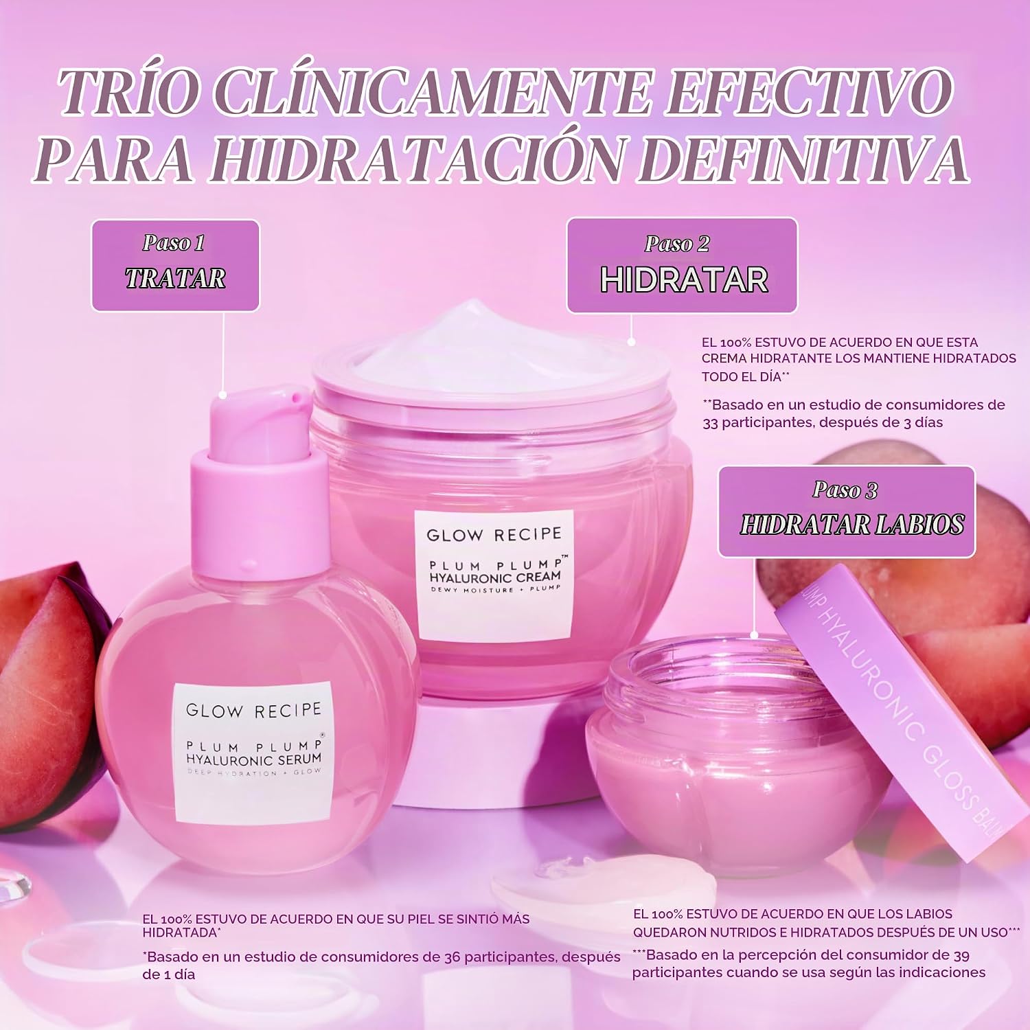 BRILLO GLOW RECIPE CREMA FACIAL DE ÁCIDO HIALURÓNICO PLUM PLUMP, TAMAÑO DE VIAJE - HIDRATANTE, REAFIRMANTE Y VOLUMINIZADOR - 4