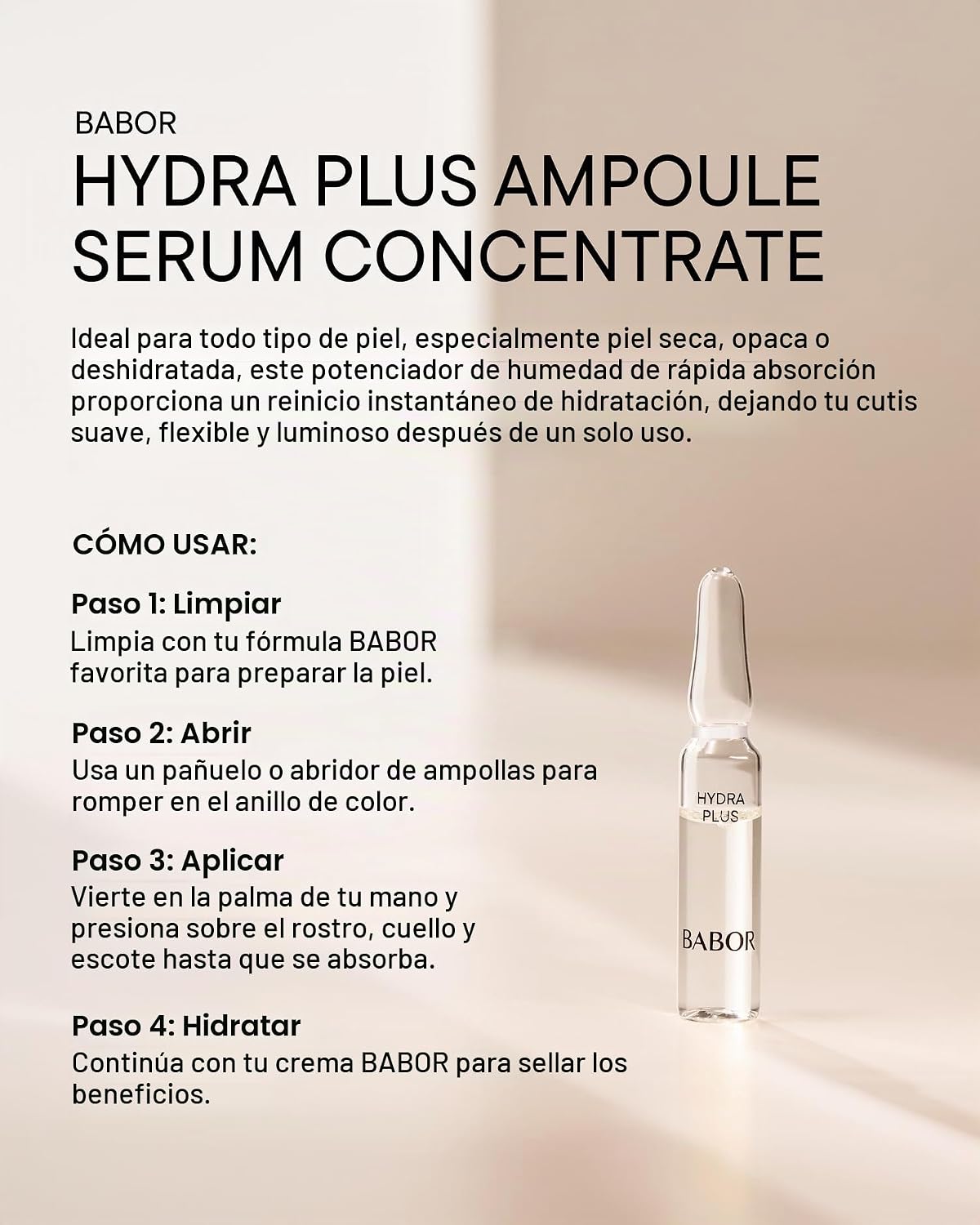 BABOR HYDRA PLUS SUERO DE ÁCIDO HIALURÓNICO, SUEROS FACIALES, TRATAMIENTO DE 7 DÍAS - 7