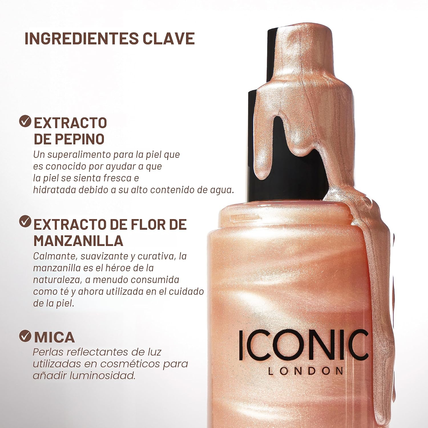 ICONIC LONDON PREP-KIT DE MAQUILLAJE SET-BRILLO GLOW HIDRATANTE FIJADOR SPRAY BRILLANTE, FÓRMULA 3 EN 1 PARA UN ACABADO - 2