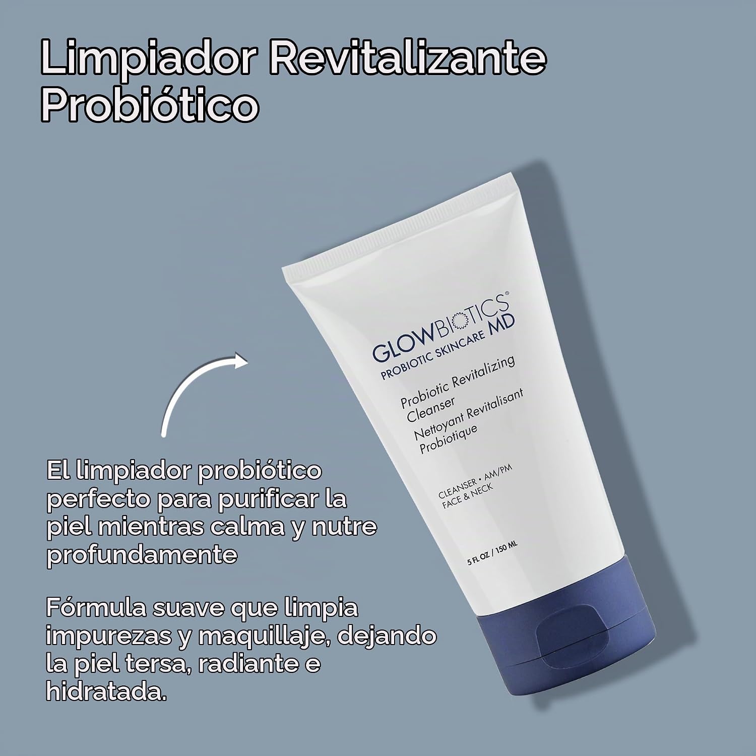 GLOWBIOTICS LIMPIADOR REVITALIZANTE PROBIÓTICO, PÉPTIDOS, ALOE VERA, VITAMINA E, HIDRATANTE, CALMANTE PARA PIEL SECA, - 2