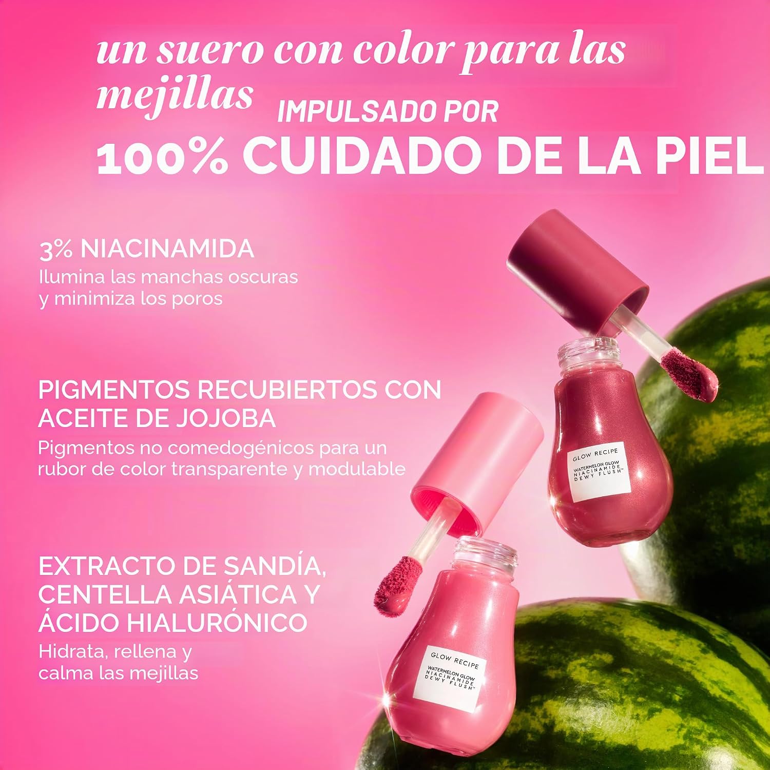 BRILLO GLOW RECIPE NIACINAMIDE DEWY FLUSH TINTED LIQUID RUBOR MAQUILLAJE SÉRUM FACIAL CONCENTRADO - RUBOR CON BRILLO - 3