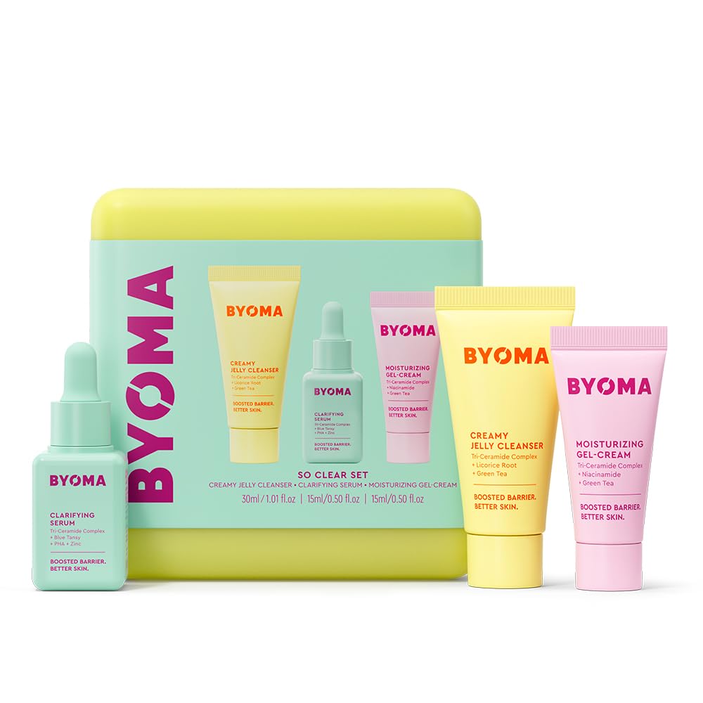 BYOMA SO CLEAR KIT DE MAQUILLAJE SET - LIMPIADOR DE GELATINA, SUERO CLARIFICANTE, CREMA EN GEL - 1