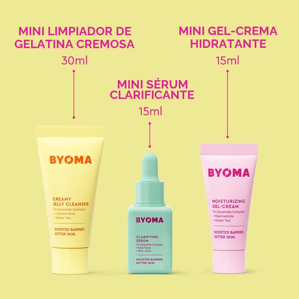BYOMA SO CLEAR KIT DE MAQUILLAJE SET - LIMPIADOR DE GELATINA, SUERO CLARIFICANTE, CREMA EN GEL - 2