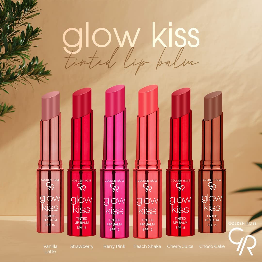 GOLDEN ROSE COSMETICS BRILLO GLOW KISS - BĂLSAMO LABIAL TINTADO CON SPF15, FĂRMULA VEGANA BATIDO DE MELOCOTĂN - 4