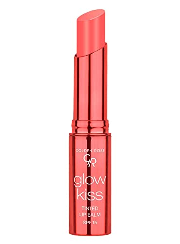 GOLDEN ROSE COSMETICS BRILLO GLOW KISS - BĂLSAMO LABIAL TINTADO CON SPF15, FĂRMULA VEGANA BATIDO DE MELOCOTĂN - 7
