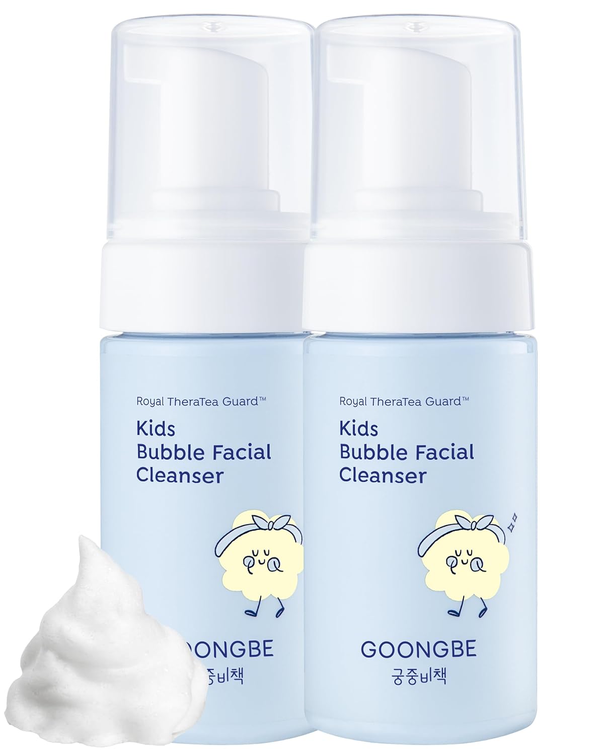GOONGBE LIMPIADOR FACIAL DE BURBUJAS PARA NIÑOS, JABÓN FACIAL DE ESPUMA DE BURBUJAS DE PH BAJO PARA NIÑOS COREANOS, LIMPIEZA - 1