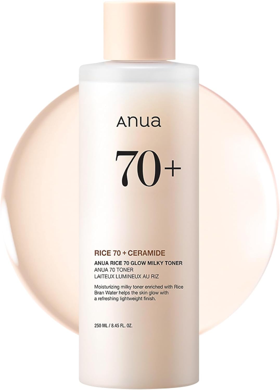 ANUA RICE 70 BRILLO GLOW MILKY TÓNICO FACIAL, PARA PIEL DE VIDRIO, AGUA DE ARROZ, NIACINAMIDA, CERAMIDAS, PANTENOL, SIN - 1