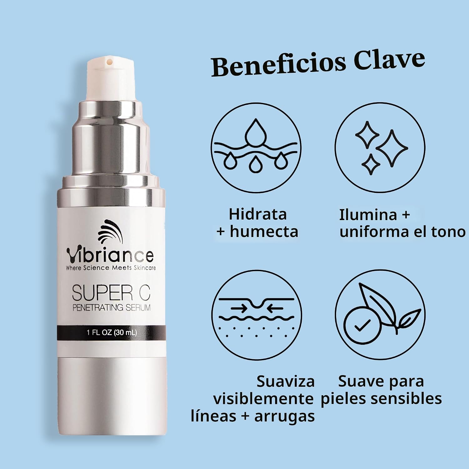 VIBRIANCE SUPER C SÉRUM FACIAL CONCENTRADO PARA PIEL MADURA - FÓRMULA VITAMÍNICA TODO EN UNO QUE HIDRATA, REAFIRMA, LEVANTA, - 4