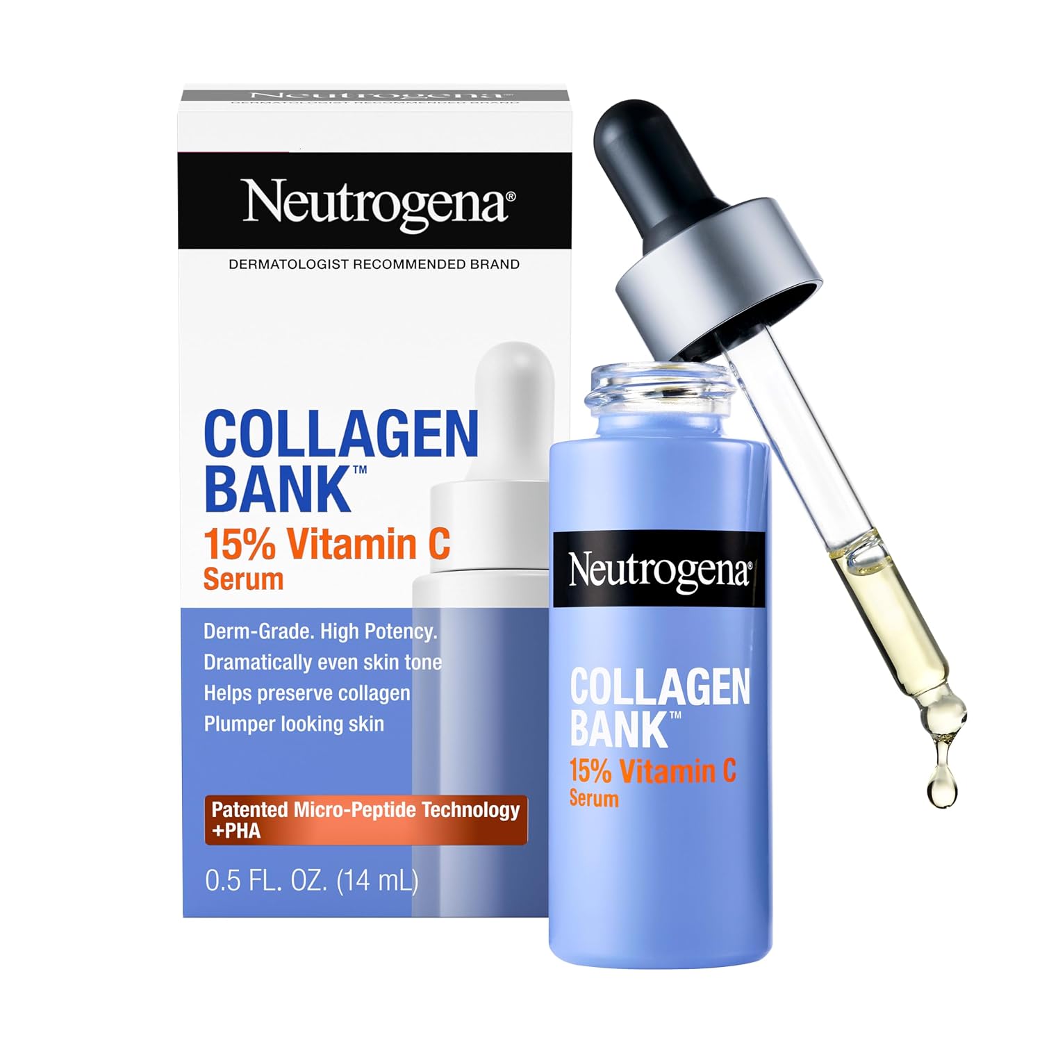 NEUTROGENA COLLAGEN BANK SÉRUM FACIAL CON 15% DE VITAMINA C, SÉRUM DE VITAMINA C PARA EL ROSTRO QUE AYUDA A CONSTRUIR - 1