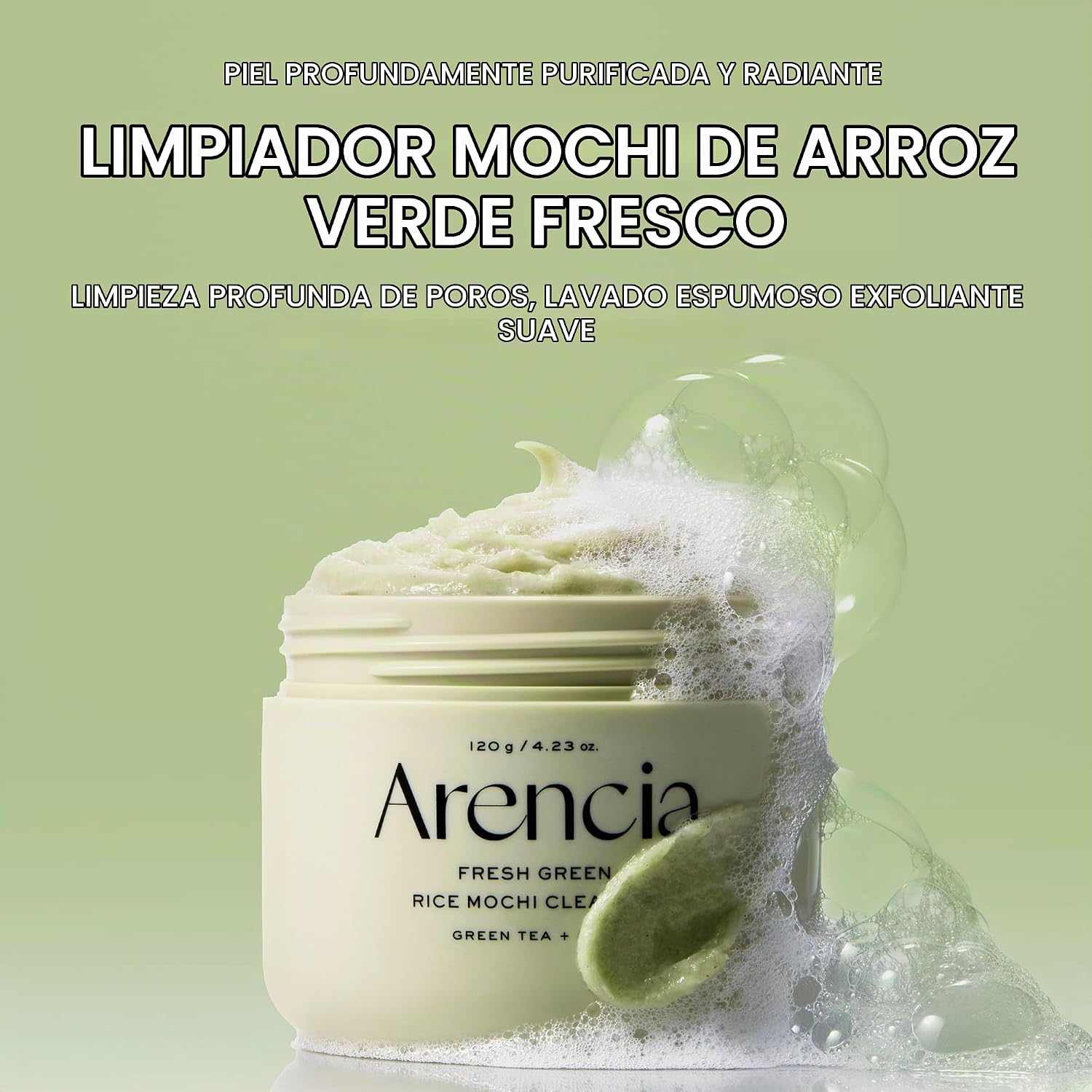 ARENCIA KOREAN RICE MOCHI LIMPIADOR FACIAL LAVADO FACIAL, EXFOLIANTE SUAVE TODO EN UNO PARA LIMPIEZA PROFUNDA, HIDRATACIÓN, - 2