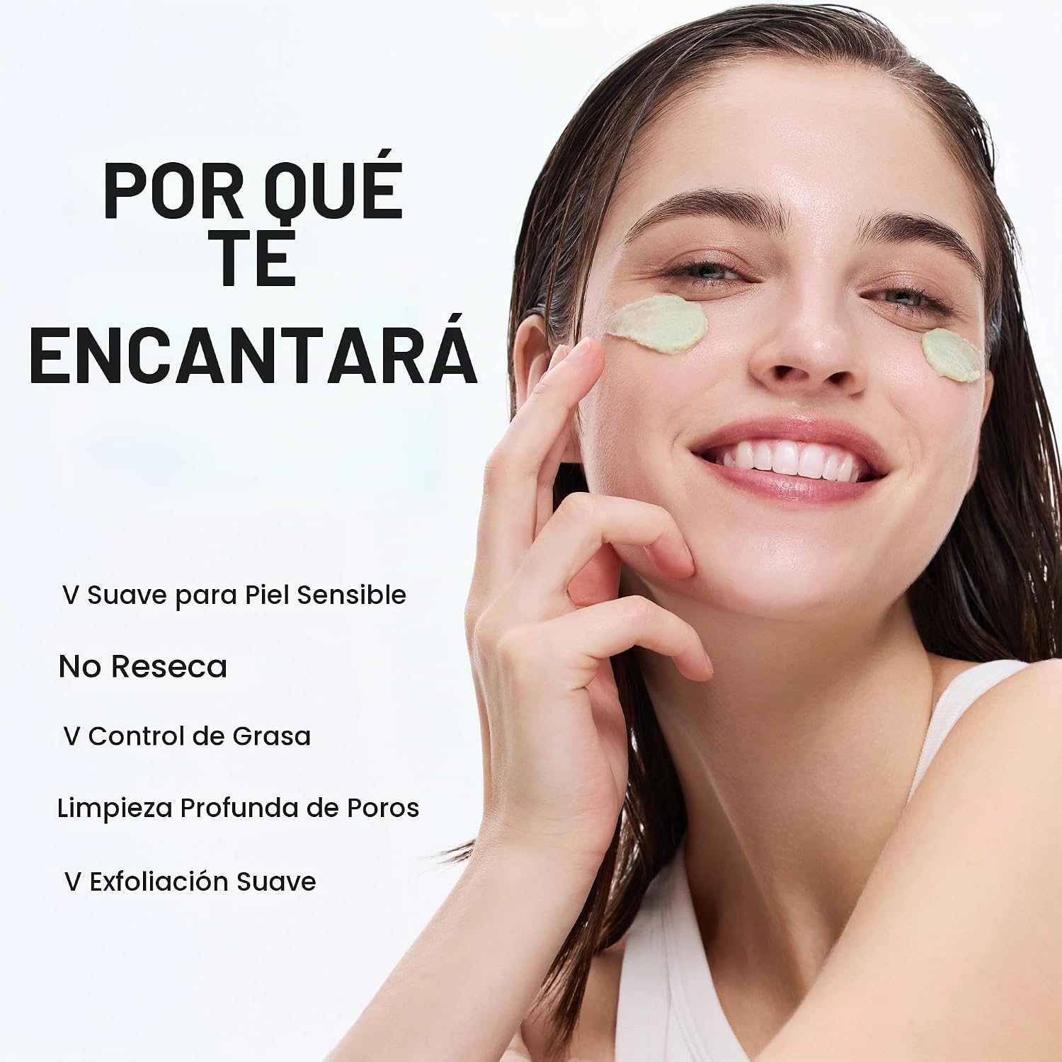 ARENCIA KOREAN RICE MOCHI LIMPIADOR FACIAL LAVADO FACIAL, EXFOLIANTE SUAVE TODO EN UNO PARA LIMPIEZA PROFUNDA, HIDRATACIÓN, - 3