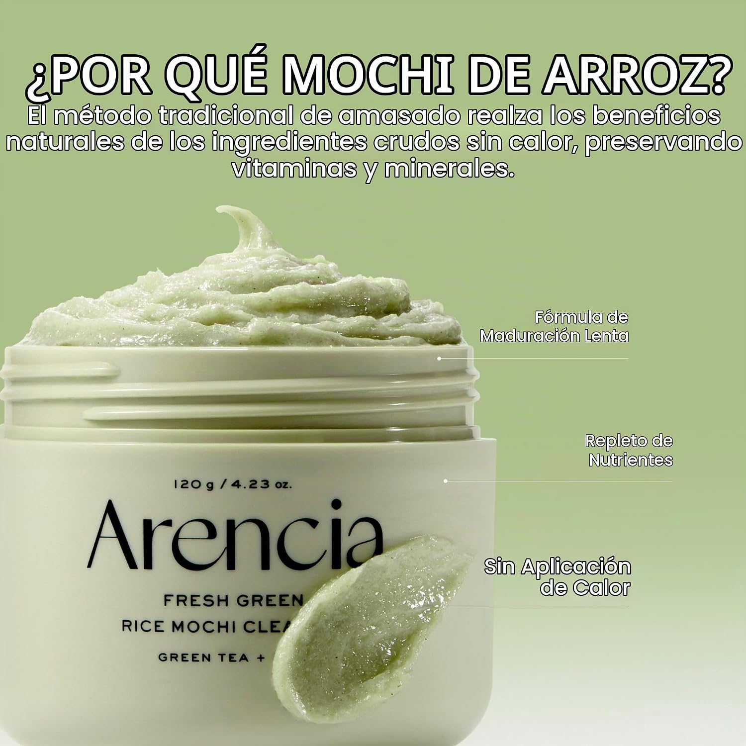 ARENCIA KOREAN RICE MOCHI LIMPIADOR FACIAL LAVADO FACIAL, EXFOLIANTE SUAVE TODO EN UNO PARA LIMPIEZA PROFUNDA, HIDRATACIÓN, - 6