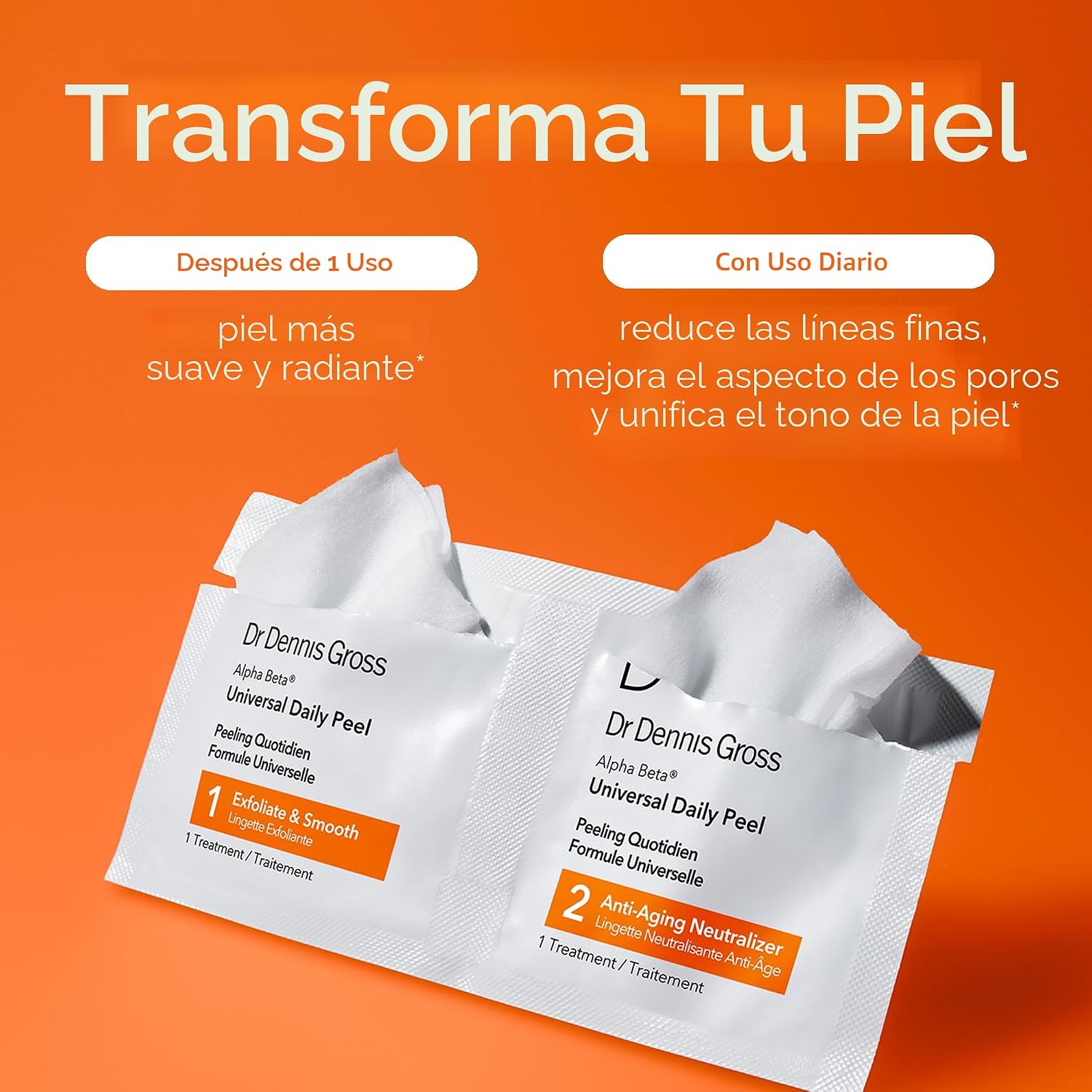 DR DENNIS GROSS ALPHA BETA UNIVERSAL EXFOLIATING DAILY PEEL - PAQUETE DE 5 - 2