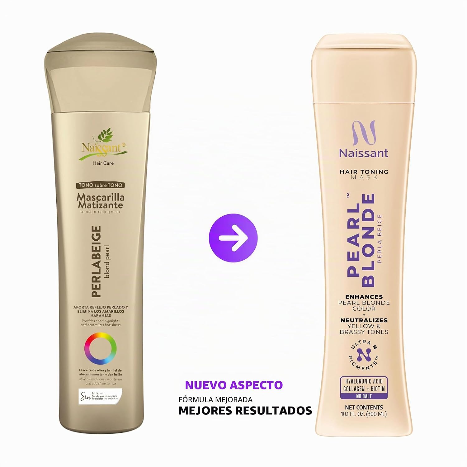 NAISSANT MASCARILLA TONIFICANTE RUBIO PERLA PÚRPURA PIGMENTOS DE ULTRA ALTA PUREZA NEUTRALIZA TONOS AMARILLOS Y COBRIZOS - 2