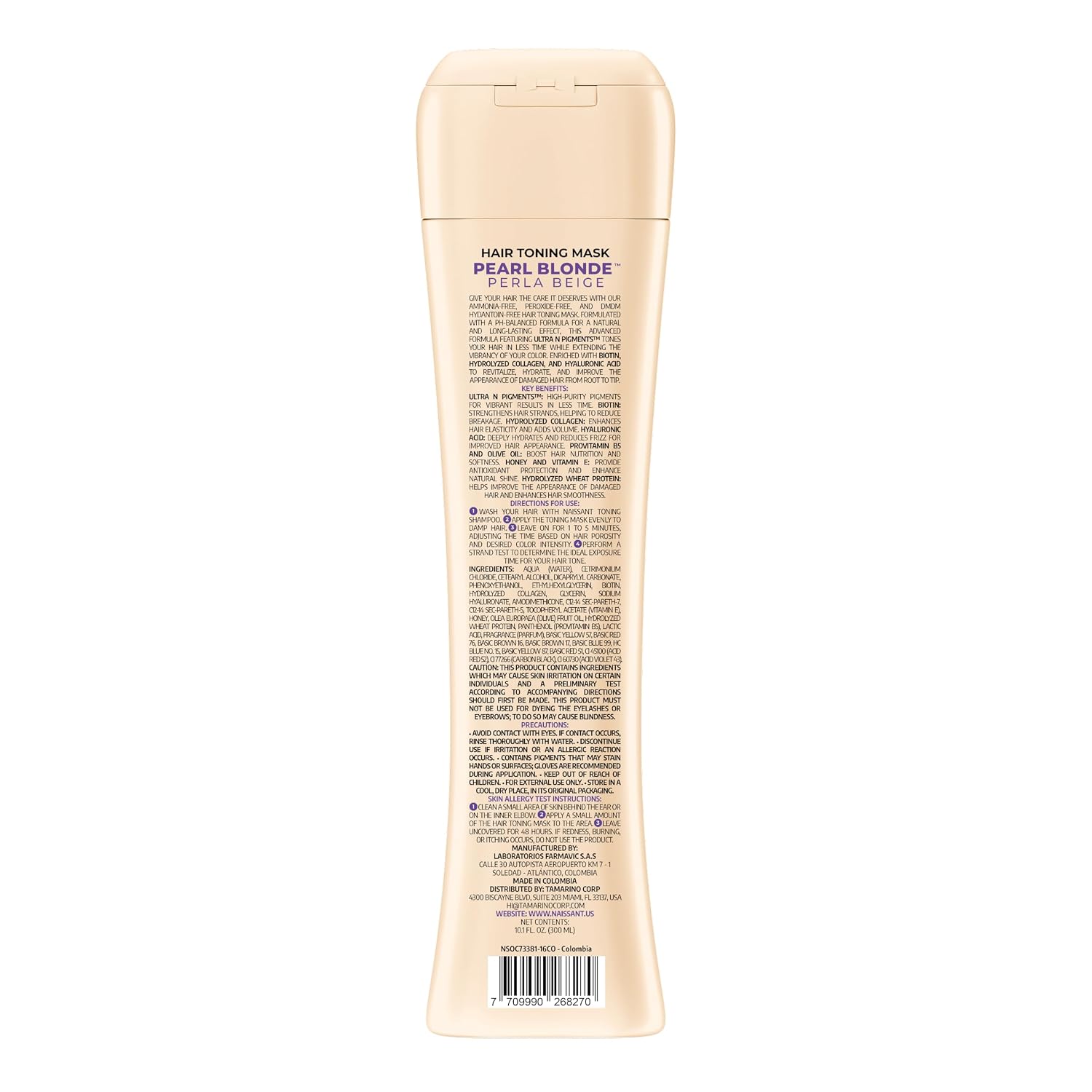 NAISSANT MASCARILLA TONIFICANTE RUBIO PERLA PÚRPURA PIGMENTOS DE ULTRA ALTA PUREZA NEUTRALIZA TONOS AMARILLOS Y COBRIZOS - 3