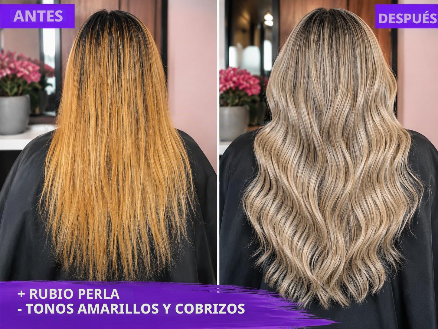 NAISSANT MASCARILLA TONIFICANTE RUBIO PERLA PÚRPURA PIGMENTOS DE ULTRA ALTA PUREZA NEUTRALIZA TONOS AMARILLOS Y COBRIZOS - 6