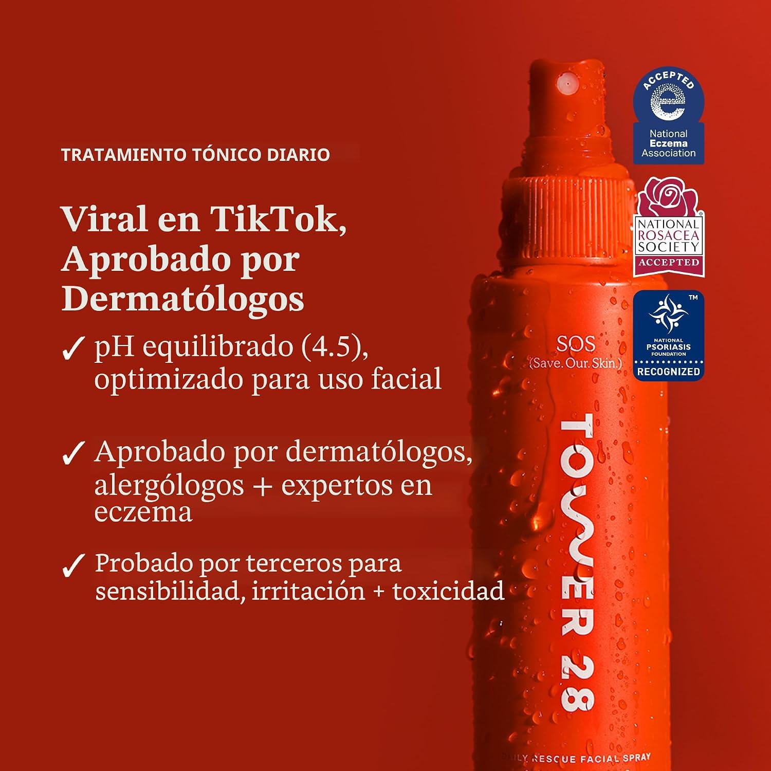 TOWER 28 SOS DAILY RESCUE SPRAY DE ÁCIDO HIPOCLOROSO CALMANTE PARA ROSTRO 16 ONZAS - 3