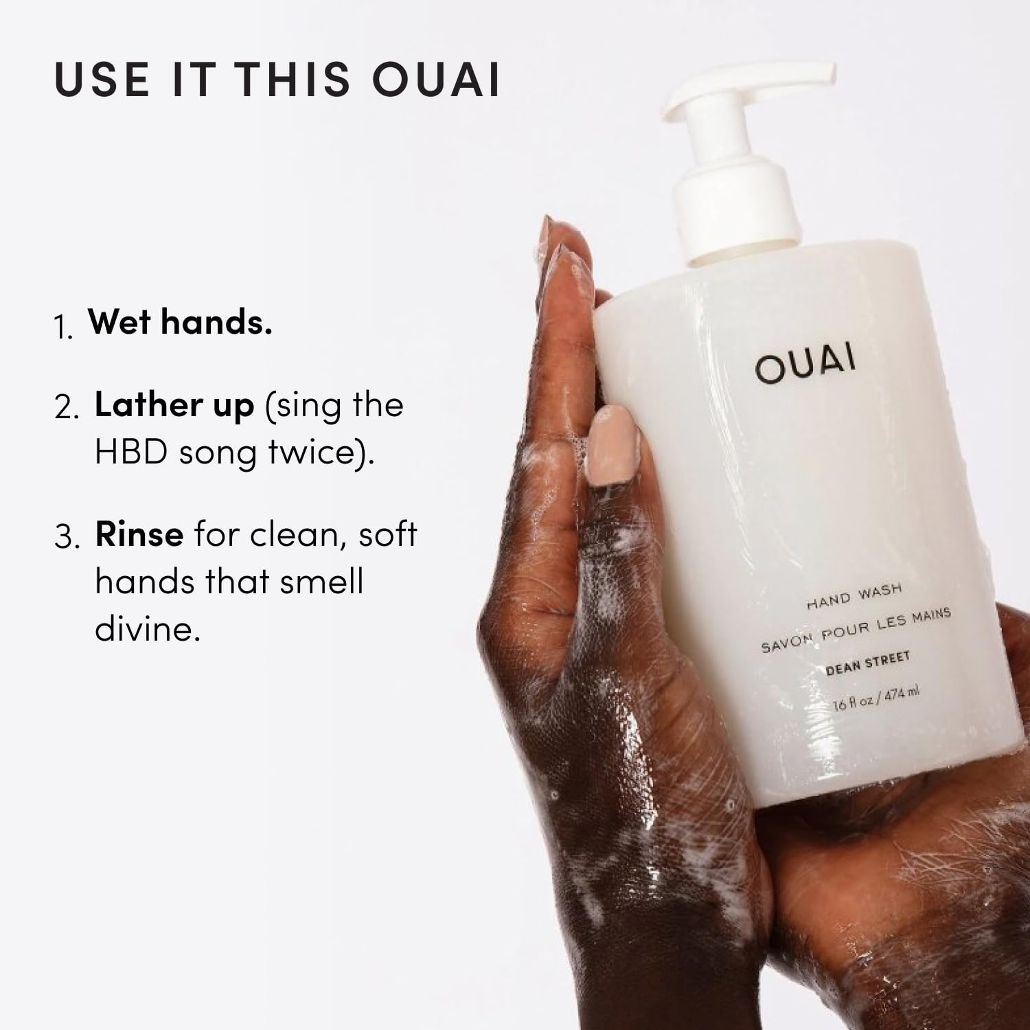 OUAI JABÓN DE MANOS, DEAN STREET - JABÓN LÍQUIDO DE MANOS CON JOJOBA, AGUACATE Y ACEITE DE ROSA MOSQUETA PARA PIEL REPARADA - 6