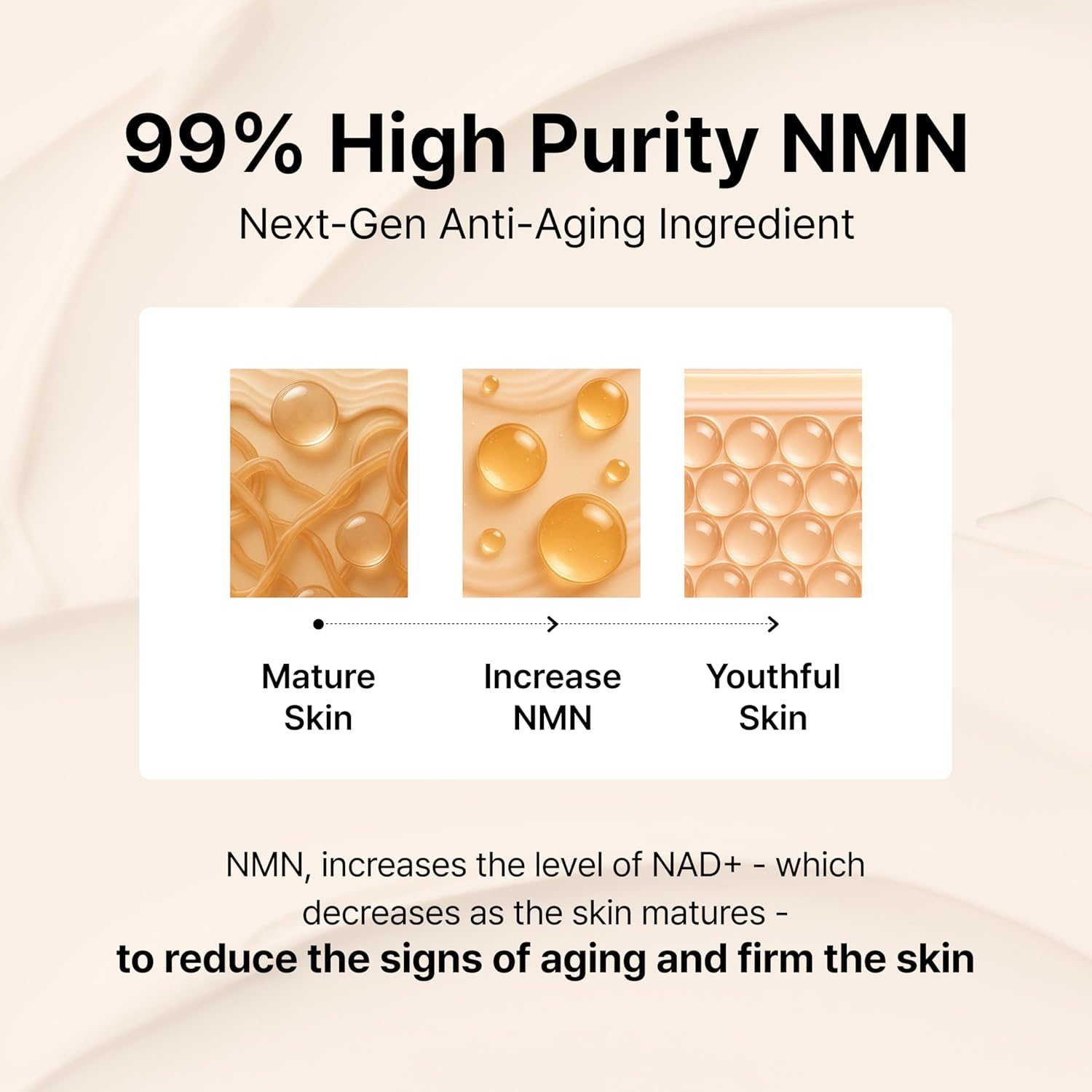 SIORE NMN - SUERO INTENSIVO SUERO FACIAL REGORDETE, REAFIRMANTE Y RESPLANDECIENTE CON 99% DE PUREZA NMN 10,000 PPM, ADN - 5