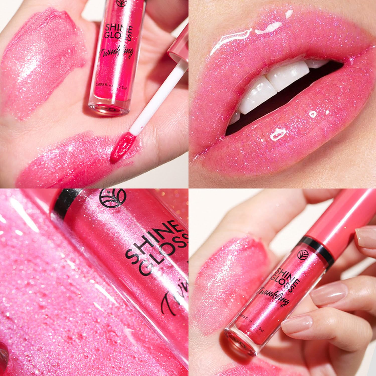 BRILLO DE LABIOS ROSA PLUMPER GLOSS SHIMMER HIGH BRILLO BRILLO DE LABIOS HIDRATANTE, BRILLO LABIAL TINTADO DE LARGA DURACIĂN - 2