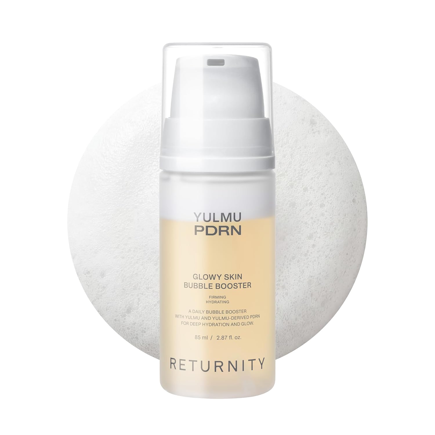 RETURNITY YULMU PDRN GLOWY SKIN BUBBLE BOOSTER, SUERO DE DOBLE CAPA PARA RESPLANDOR E HIDRATACIÓN, SIN PERFUME, 2.87 ONZAS - 1