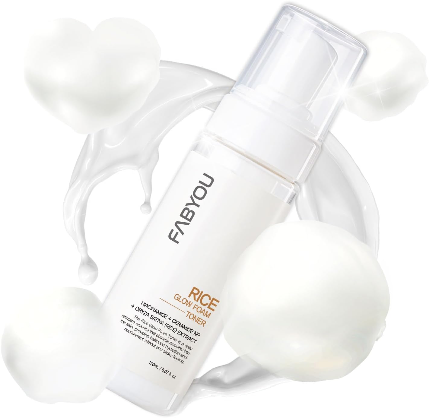 RICE BRILLO GLOW BUBBLE TÓNICO FACIAL 5.07 FL OZ TÓNICO LECHOSO PARA PIELES SENSIBLES Y SECAS, CON NIACINAMIDA Y EXTRACTO - 1