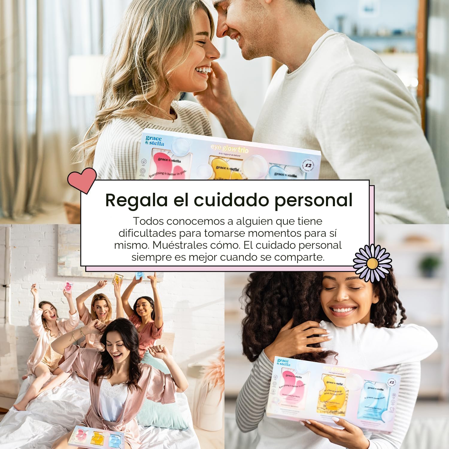 GRACE Y STELLA PARCHES PARA DEBAJO DE LOS OJOS 12 PARES MASCARILLAS PARA OJOS HINCHADOS Y OJERAS - RELLENOS NAVIDEĂOS - 6