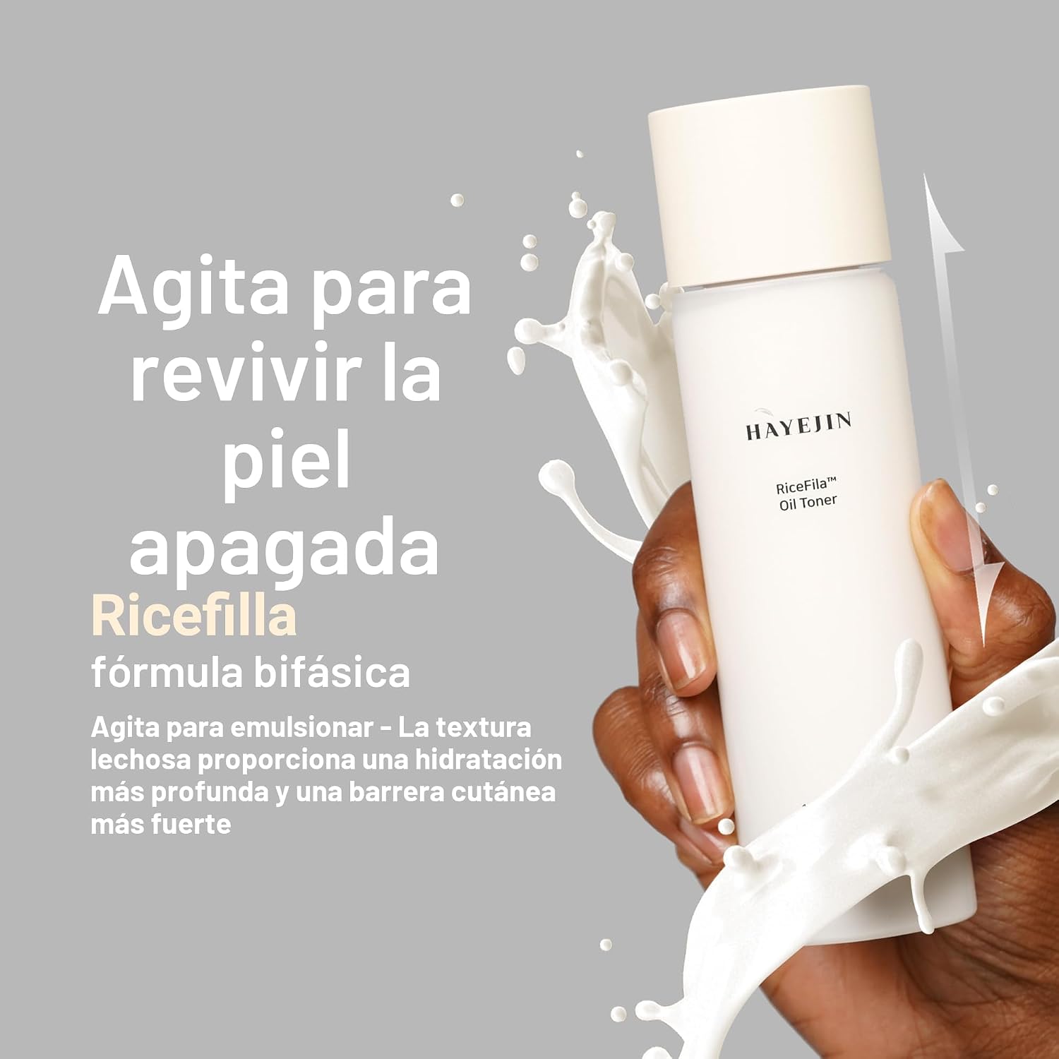 HAYEJIN RICEFILA - TÓNICO DE LECHE PARA PIEL DE VIDRIO, TÓNER FACIAL HIDRATANTE DE ARROZ COREANO 2 EN 1 CON NIACINAMIDA, 8 - 5