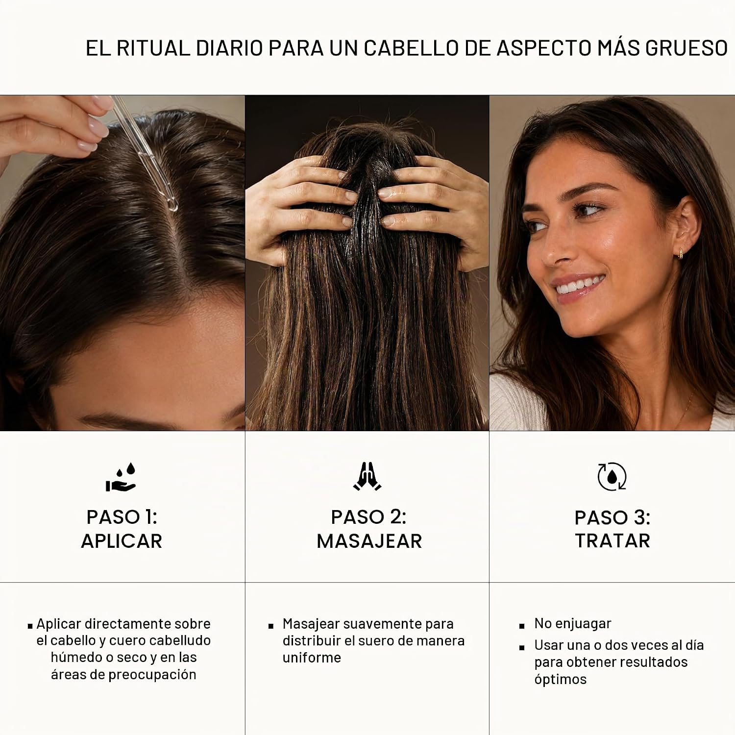 ACTIIV SUERO PARA EL CABELLO DENSIFICADOR, A BASE DE AGUA, AUMENTA LA DENSIDAD, 1.8 ONZAS LÍQUIDAS - 4