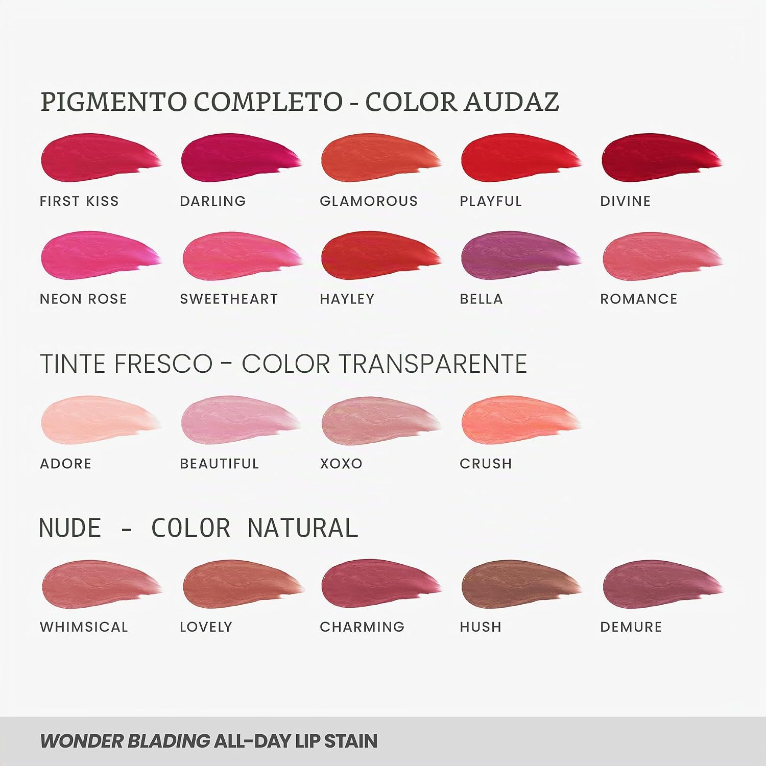 WONDERSKIN - KIT DE MAQUILLAJE DE TINTE DE LABIOS LARGA DURACIÓN, IMPERMEABLE, TINTE DE LABIOS DESPEGABLE - 6