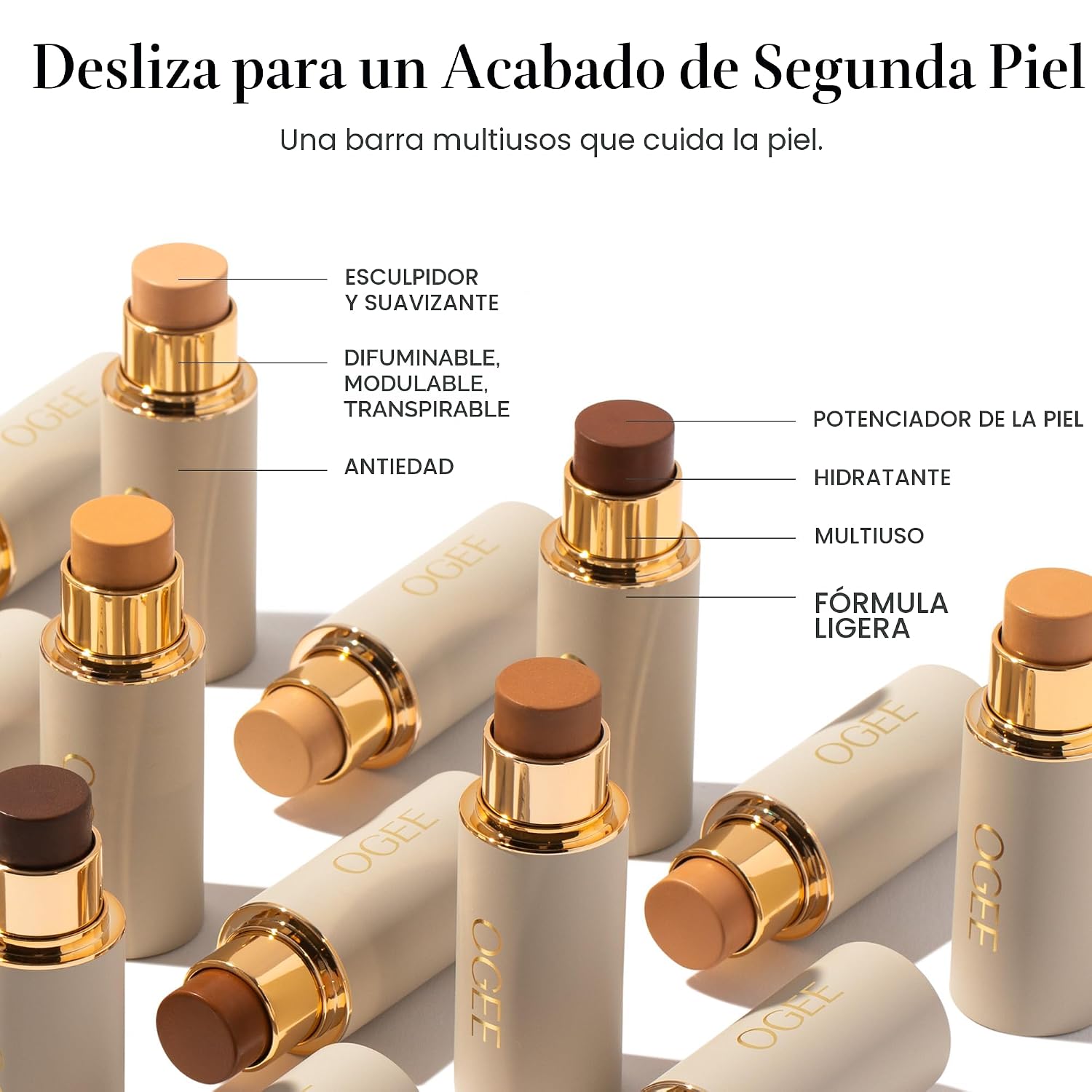 OGEE SCULPTED COMPLEXION BASE DE MAQUILLAJE STICK CEDAR 1.20C - CLARO, SUBTONOS ROSA-BEIGE MAQUILLAJE DE BASE DE COBERTURA - 5