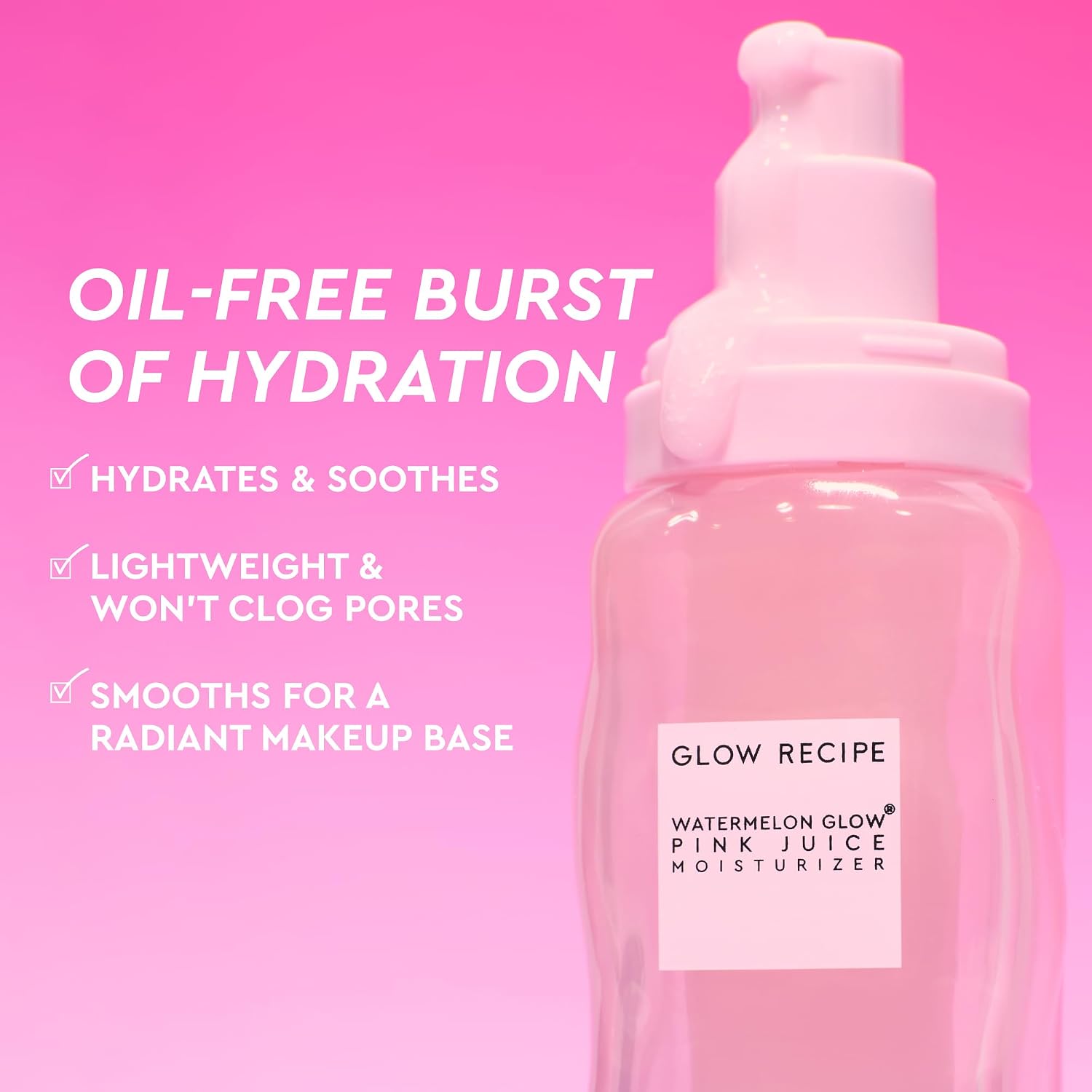 BRILLO GLOW RECIPE PINK JUICE - GEL HIDRATANTE FACIAL DE AGUA PARA MUJERES, HOMBRES Y ADOLESCENTES, ÁCIDO HIALURÓNICO - 2