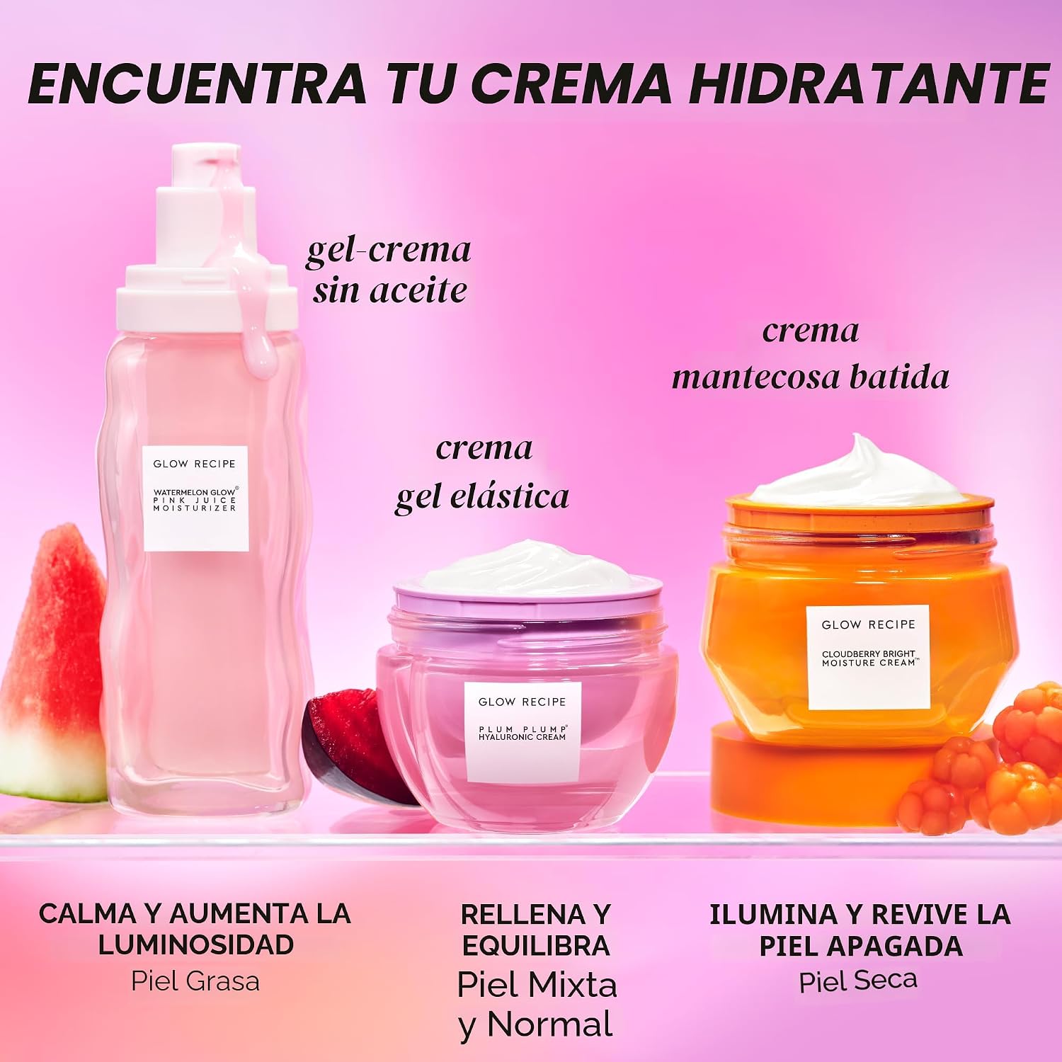 BRILLO GLOW RECIPE PINK JUICE - GEL HIDRATANTE FACIAL DE AGUA PARA MUJERES, HOMBRES Y ADOLESCENTES, ÁCIDO HIALURÓNICO - 7