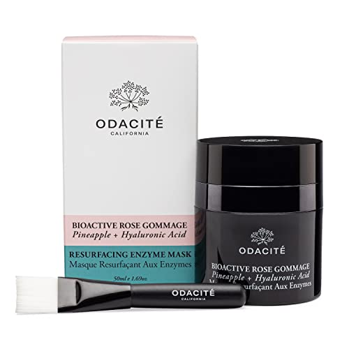 ODACITÉ - MASCARILLA EXFOLIANTE FACIAL RECETA DE GEL BIOACTIVO DE ROSA, PIÑA Y ÁCIDO HIALURÓNICO MÁSCARA DE ENZIMA - 7