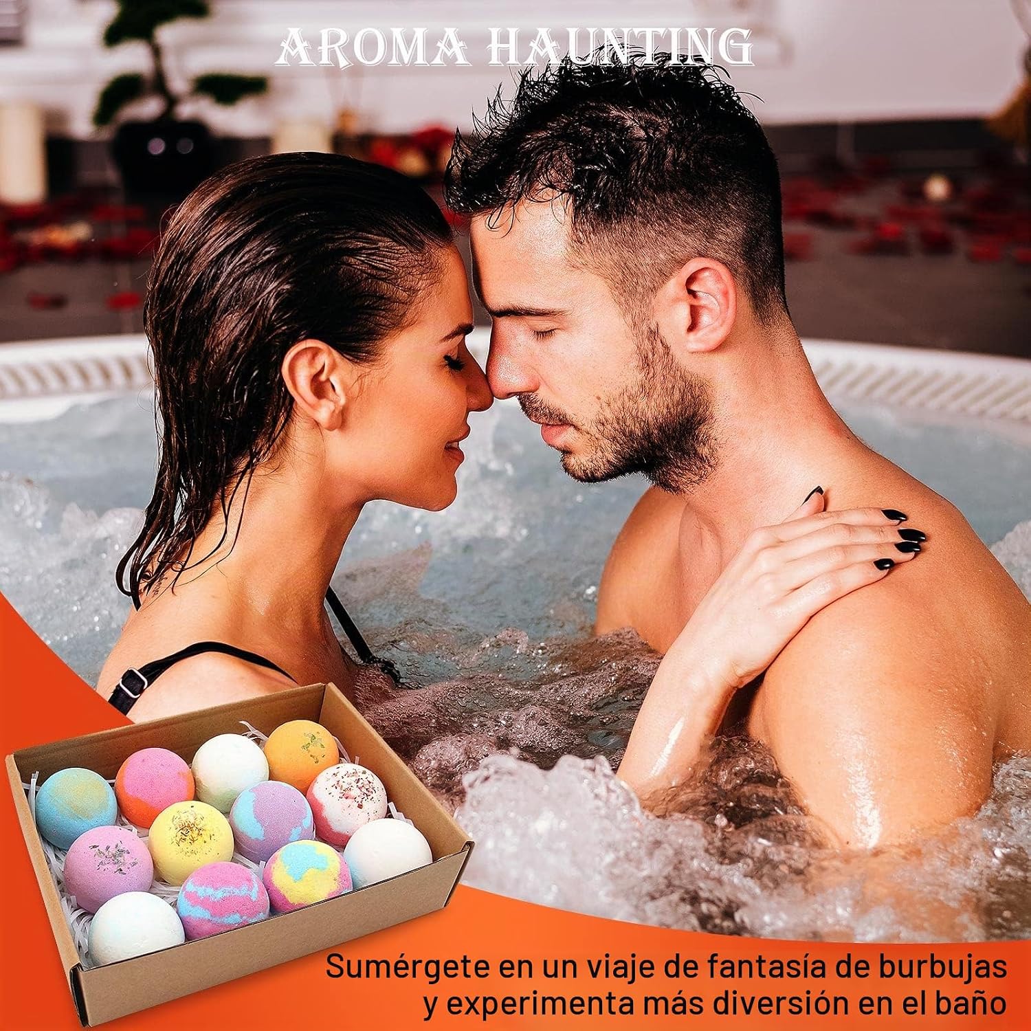 BOMBAS DE BAÑO KASTU, BOLAS DE SAL, JUEGO DE REGALO DE 12 PIEZAS, EXTRACTO DE VAINILLA MENTOL Y ROSA, ACEITES ESENCIALES, - 4