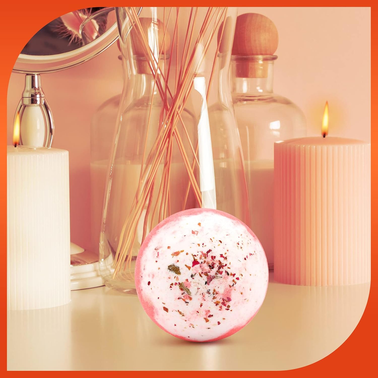 BOMBAS DE BAÑO KASTU, BOLAS DE SAL, JUEGO DE REGALO DE 12 PIEZAS, EXTRACTO DE VAINILLA MENTOL Y ROSA, ACEITES ESENCIALES, - 7