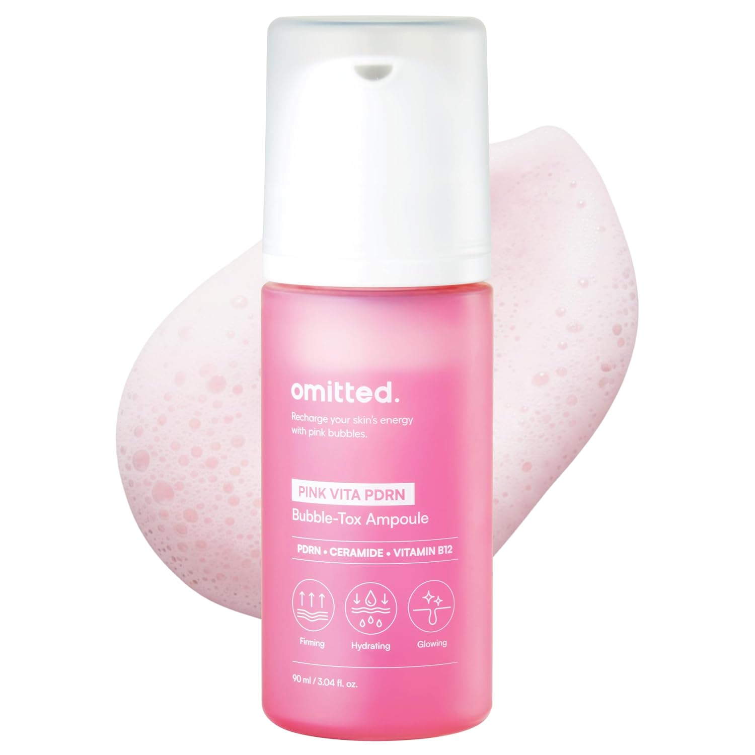 PINK VITAMIN PDRN BUBBLE SÉRUM FACIAL CONCENTRADO, BARRERA CUTÁNEA E HIDRATACIÓN, CICA, 3.04 FL OZ - 1