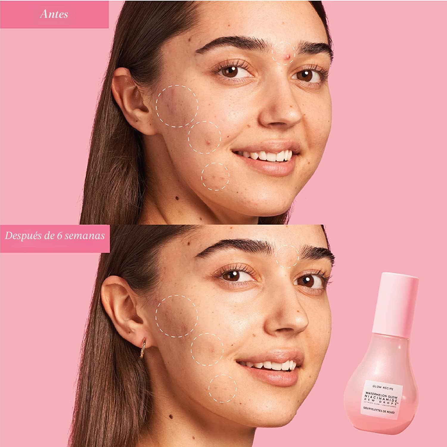 BRILLO GLOW RECIPE GOTAS DE ROCÍO DE NIACINAMIDA DE SANDÍA - SUERO FACIAL HIDRATANTE ILUMINADOR Y RELLENADOR, PREBASE - 7