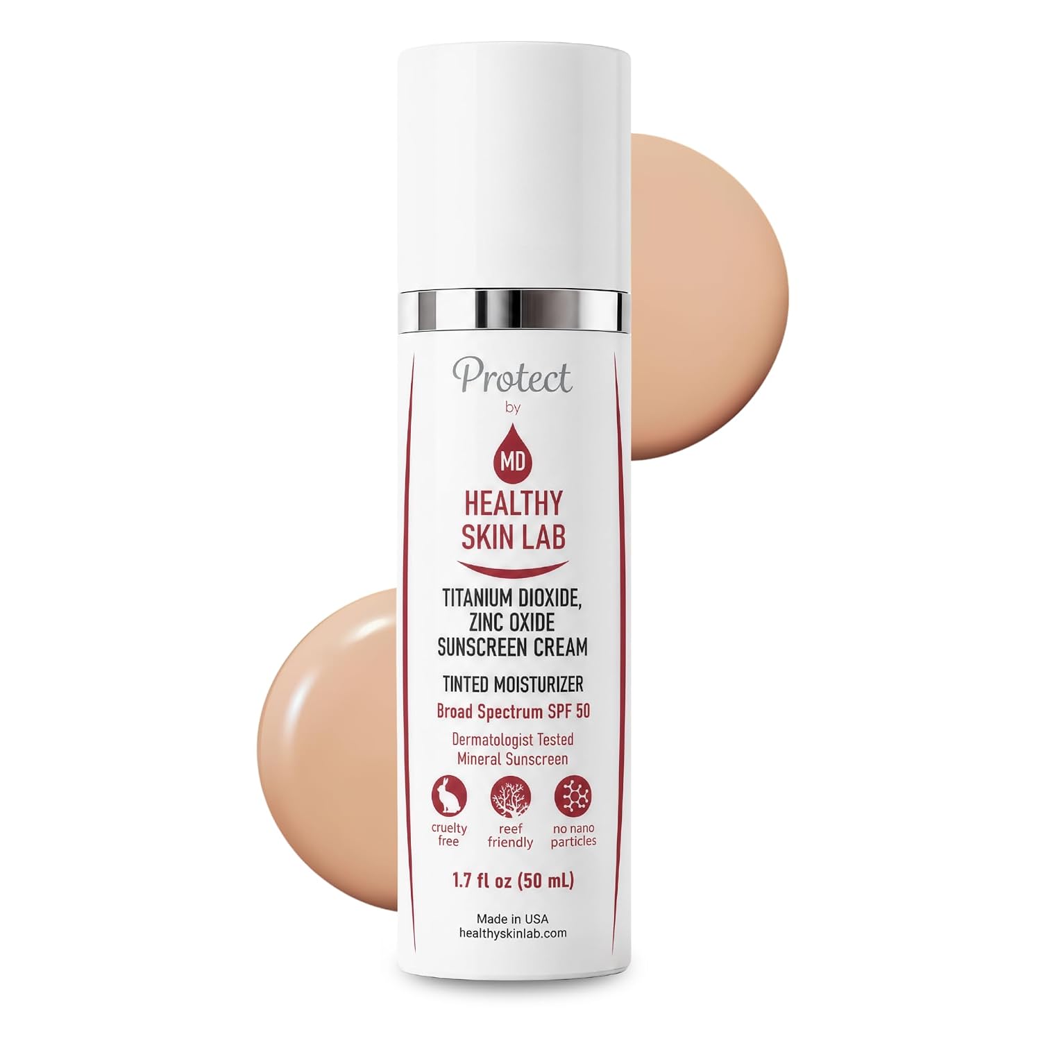 HEALTHY SKIN LAB PROTECT - HIDRATANTE TINTADO Y PROTECTOR SOLAR MINERAL SPF 50, TINTE UNIVERSAL TRANSPARENTE, COBERTURA - 1