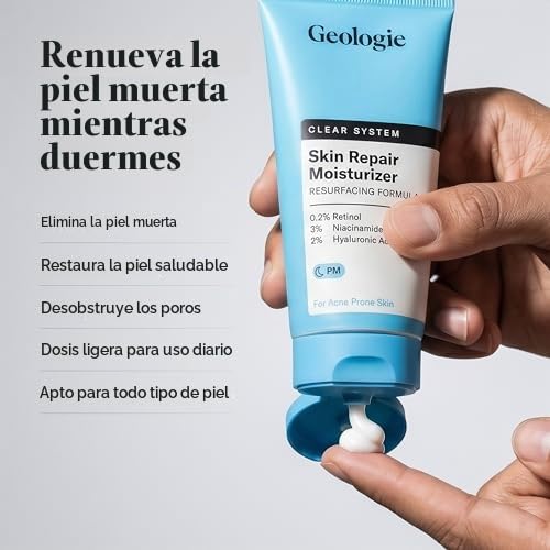 GEOLOGIE CREMA FACIAL HIDRATANTE REPARADORA DE LA PIEL FÓRMULA RENOVADORA DE RETINOL CLEAR SYSTEM PARA PIEL PROPENSA - 5