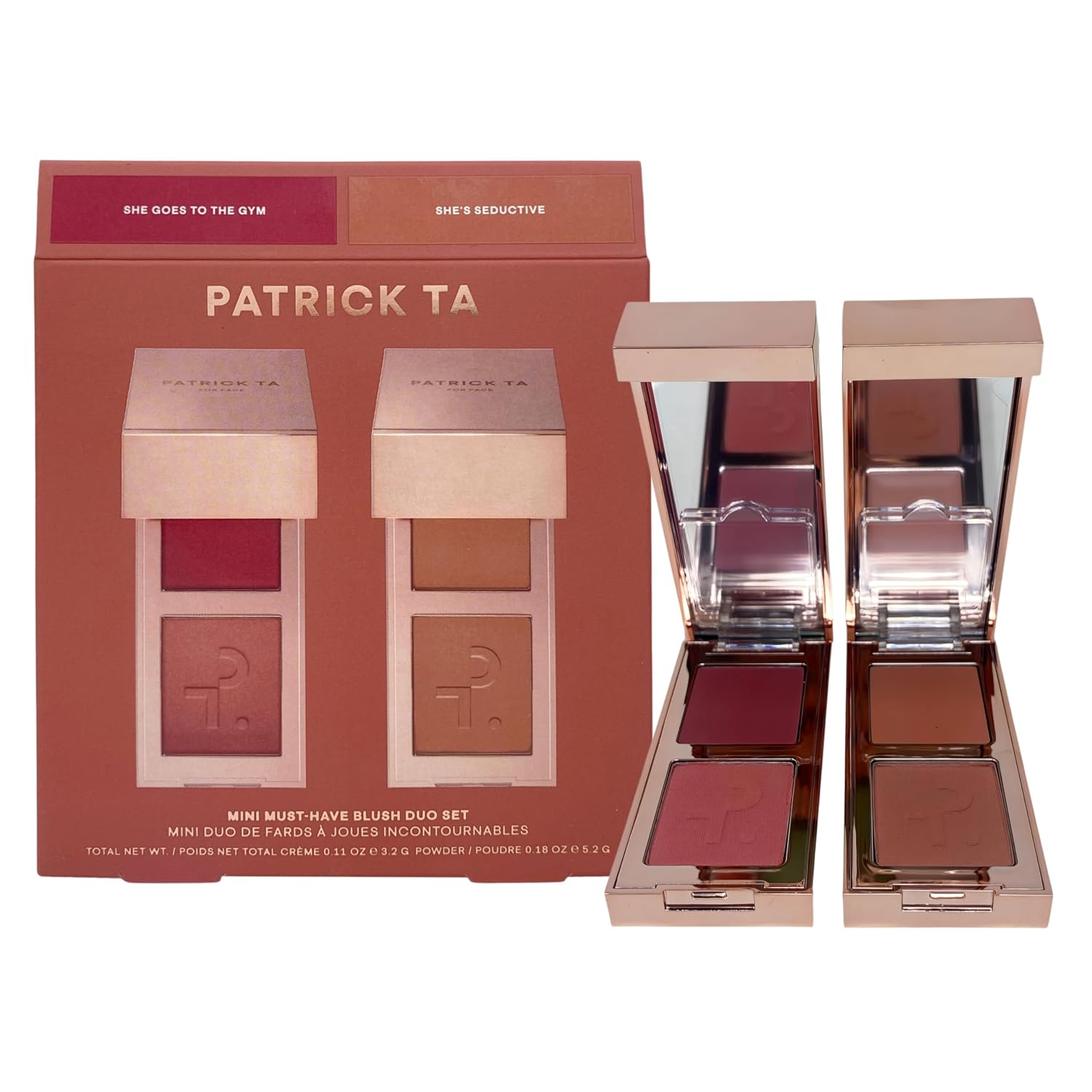 PATRICK TA MINI KIT DE MAQUILLAJE SET DE DÚO DE RUBOR IMPRESCINDIBLE: ELLA VA AL GIMNASIO/ELLA ES SEDUCTORA - 1