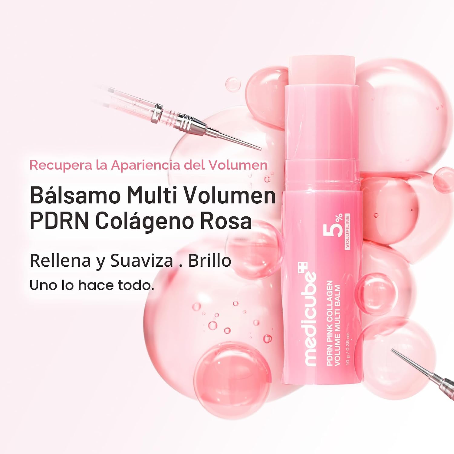 MEDICUBE PDRN - BÁLSAMO MÚLTIPLE DE COLÁGENO ROSA PARA VOLUMEN BÁLSAMO FACIAL Y CORPORAL VOLUFILINE, PDRN, NAD, COLÁGENO - 2