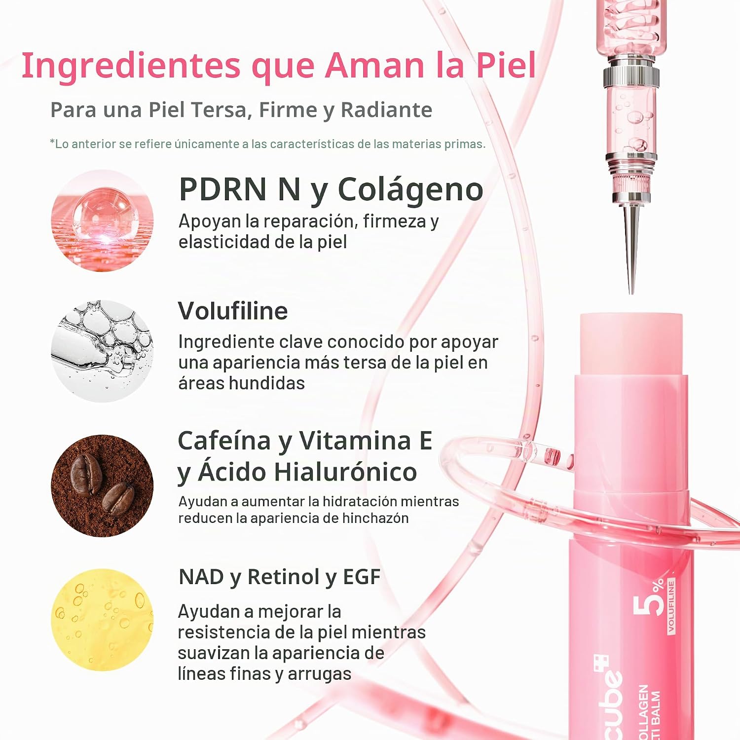 MEDICUBE PDRN - BÁLSAMO MÚLTIPLE DE COLÁGENO ROSA PARA VOLUMEN BÁLSAMO FACIAL Y CORPORAL VOLUFILINE, PDRN, NAD, COLÁGENO - 4